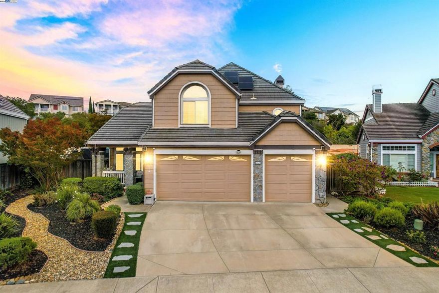 Welcome to 4520 Riding Club Ct, located in one of the Hayward Hills most desirable neighborhoods. This spacious and beautifully maintained home offers an ideal blend of comfort and functionality. The main level features a bright family room, inviting living room with fireplace, dining area, and an open concept kitchen perfect for entertaining. A full bedroom, bathroom and laundry room on the first floor add everyday convenience. Upstairs, you’ll find two generously sized guest bedrooms and a full guest bath, along with an expansive primary suite complete with vaulted ceiling and a cozy double sided fireplace. The primary retreat includes a luxurious en suite bathroom with a separate tub, walk-in shower, and large walk-in closet. Outside, the front and backyard have been thoughtfully landscaped with low-maintenance artificial turf and additional greenery. The spacious backyard and side yard provide plenty of room for play, relaxation, and gatherings. This home truly has it all! Space, comfort, and a sought after location. Don’t miss this opportunity to make it yours!