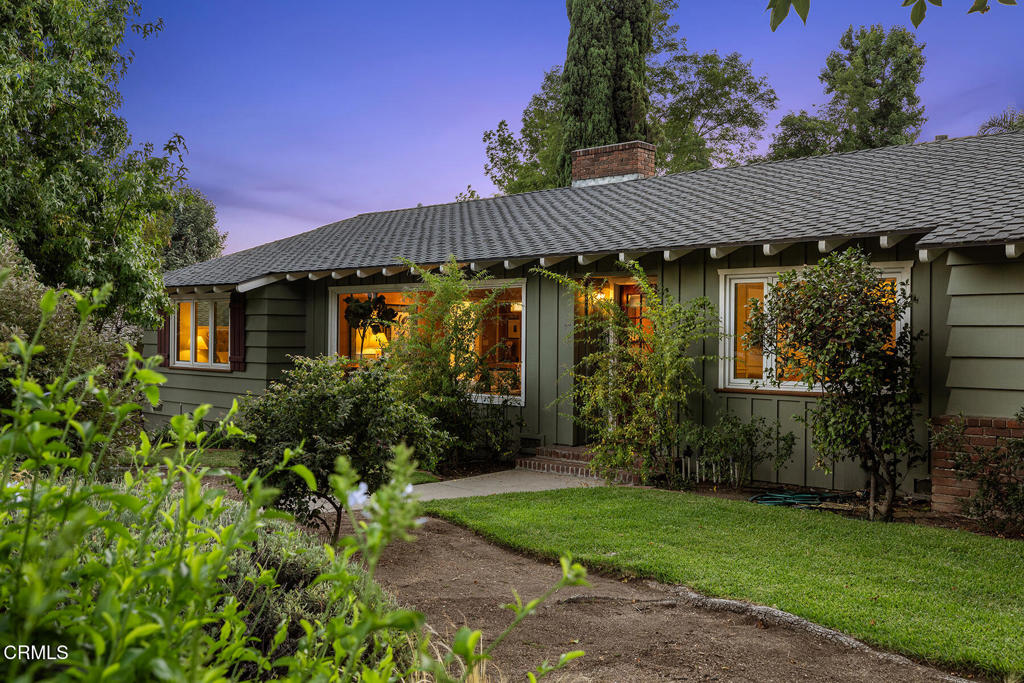 Set against the backdrop of Pasadena's sought-after Lower Hastings Ranch, this single-story ranch residence offers an exquisite combination of classic California living and thoughtful updates. With 2,159 square feet of living space on a generous third of an acre (14,333 square feet), the four-bedroom, two-bath home welcomes with both comfort and scale.Inside, new dual-paned windows flood the interiors with light, while a spacious family room with vaulted beamed ceilings creates a wonderful gathering place. The remodeled kitchen and bathrooms balance timeless style with modern convenience, and paid-off solar panels add an eco-friendly touch.Outdoors, the home transforms into a private retreat. A 251-square-foot enclosed lanai extends the living space, offering a versatile area for year-round enjoyment. A sparkling pool and separate pool house with bathroom (not included in the square footage) offer endless possibilities for entertaining or quiet relaxation. Dine al fresco by the pool under the stars, surrounded by the tranquility of a secluded backyard designed to feel like a getaway.Blending indoor comfort with outdoor serenity, this Lower Hastings Ranch gem embodies the best of Pasadena living.