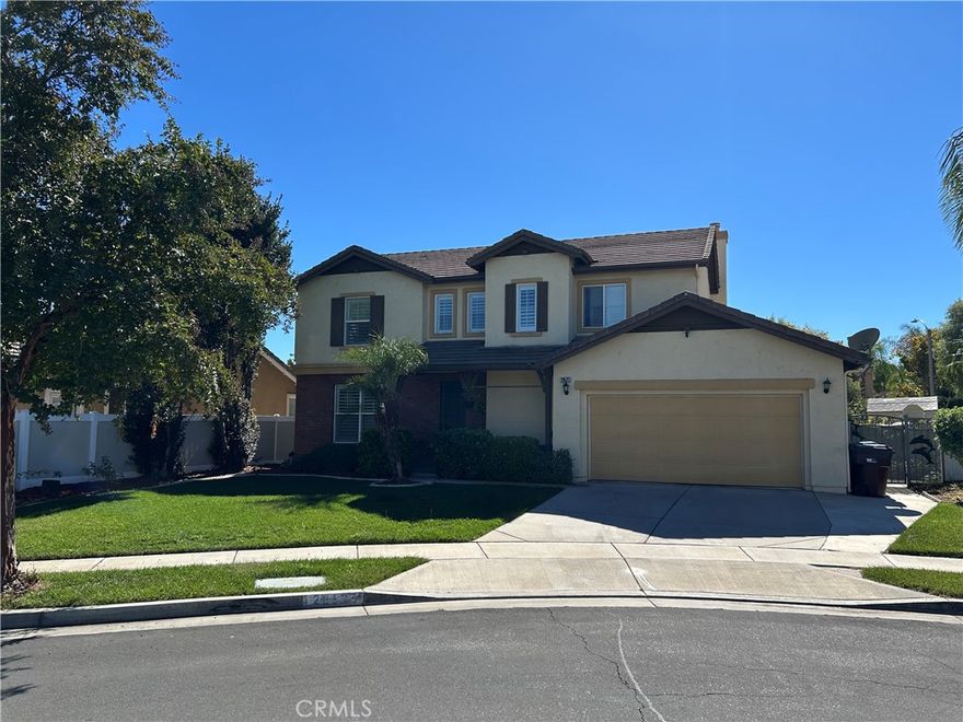 A clean property in a great cul-de-sac location is now available for lease in Murrieta.  This three bedroom home offers a potential 4th bedroom in the converted loft space, and all bedrooms are upstairs.  On the first level you'll find a welcoming kitchen area and formal dining room, adjacent to a cozy living room space with built-ins.  Back upstairs a spacious primary bedroom gives you room to relax and of course comes with an ensuite bathroom.  Upgrades include plantation shutters on the windows and recently installed wood laminate flooring on the stairwell and top level.  Step through the elegant French doors out to the large backyard complete with covered patio, fruit trees, and a standalone gazebo perfect for staying cool in the hot summer months.  Contact the listing agent today for more details!