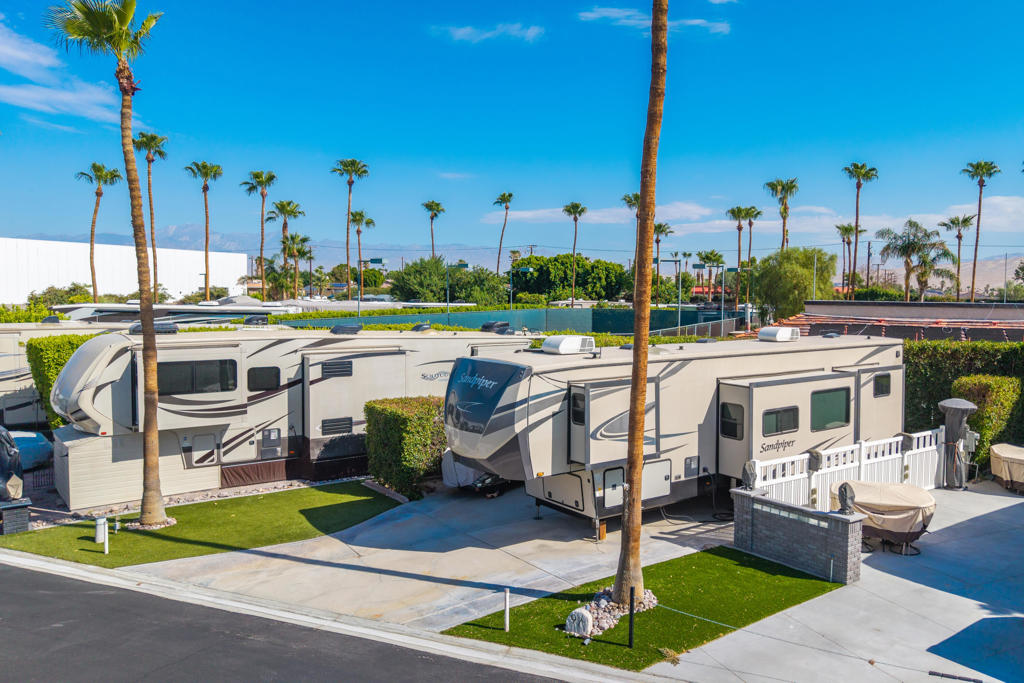 Outdoor Resorts Palm Springs is a Five Star RV Resort Community combining luxury with affordability. It is a guard gated resort that sits on 137 beautifully landscaped acres with 27 holes of executive golf, 10 tennis courts, 13 pickleball courts, 8 swimming pools, a fully equipped fitness center, espresso bar, sports bar, beauty salon/barber shop, full-service restaurant, convenience store, 2 club houses, activities, special events and so much more.