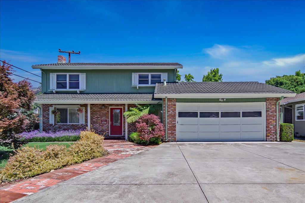4 Bedroom/ 3 Bathroom Spacious Home in the Heart of Silicon Valley. Gorgeous Brick Front Porch. Living Room with Fireplace, Built-in Bookcase, Open Beam Ceiling and Display Nook under the Stairs. Family Room with a Bay Window. Large Eat-In Kitchen with Corian Countertops, Breakfast Bar, Tile Floor, Dishwasher, Electric Oven/Range and Gorgeous Open Beam Ceiling. Double Pane Windows. Ceiling Fans in all Rooms. Water Softener. Primary Bedroom has Sliding Glass Door to the Balcony. Well Manicured Backyard with a Covered Patio. The Patio has a Wet Bar, Ceiling Fans, 4 Skylights, Refrigerator and TV. There is a Storage Shed. Easy Access to Freeways, Expressways, Shopping, Restaurants, The Apple Campus and many high tech companies. Low Santa Clara Utilities.