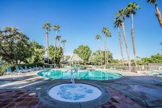 Welcome to your bright and peaceful retreat in the heart of Palm Desert! This beautiful 3 bedroom 2 bath home offers the perfect blend of comfort and convenience in a gated community. Whether you're lounging inside or outside by the community pool located just steps from the patio, you'll appreciate the quiet surroundings. Centrally located, this home puts you just minutes from world-class golf, across from Indian Wells tennis, shopping, dining, and all that the Coachella Valley has to offer!