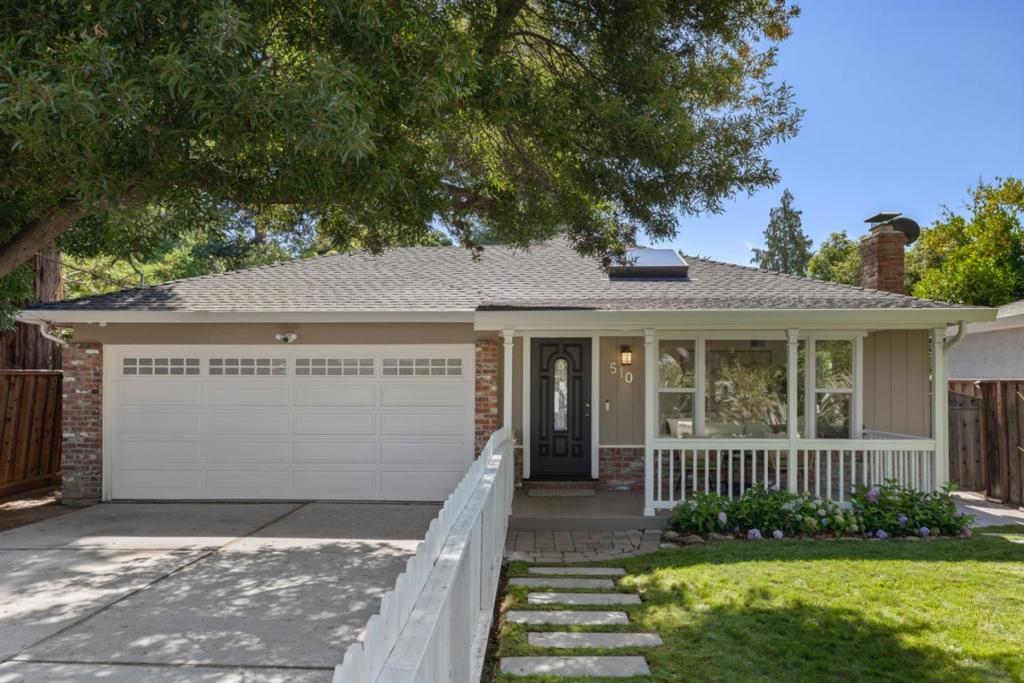 Nestled in the serene North Fair Oaks neighborhood of Menlo Park, this move-in ready home offers the perfect blend of comfort and convenience. Situated on a generous 5,350-square-foot lot and featuring three well-appointed bedrooms and one bath, the residences manicured lawns and majestic trees add to its beautiful presence in this highly desirable community. The inviting front yard, enclosed by a white picket fence, welcomes you into this private sanctuary, while the spacious backyard accessible from every bedroom and the kitchen serves as a peaceful oasis ideal for relaxation or entertaining. Skylights and large windows bathe the interior in natural light, creating a bright and uplifting atmosphere in every room. Additional features include a two-car garage with ample storage, Tesla charger, new double-paned windows and interior doors, remodeled bathroom with marble flooring, smart irrigation system. Minutes from Stanford University, Meta, Caltrain, and downtown Menlo Park and Palo Alto, this home offers a rare opportunity to enjoy tranquil living without sacrificing connectivity in one of the Peninsulas most desirable neighborhoods.
