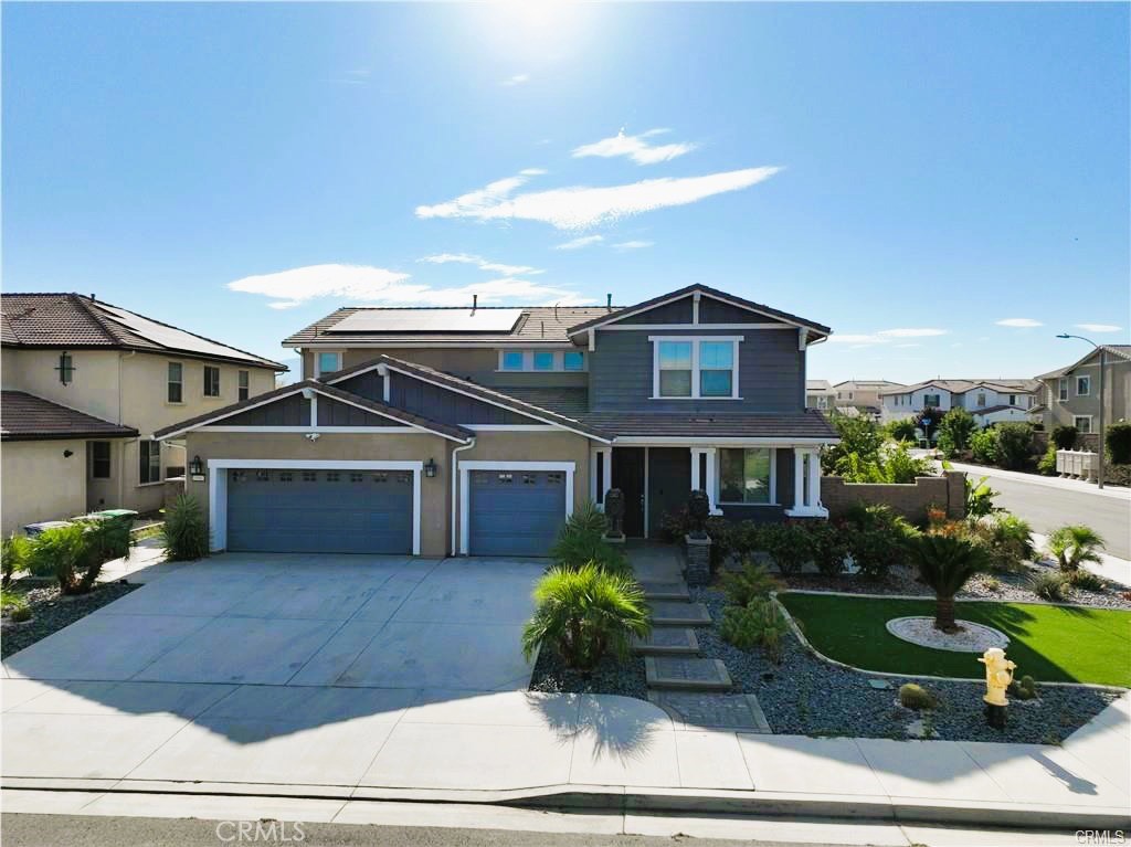 Welcome to 10943 Moro Street - a charming two-story residence located in the heart of Loma Linda, just minutes from Loma Linda University Medical Center, VA Hospital, and local shopping. This well-maintained retreat home features 5 bedrooms, and 3 full bathrooms, offering an inviting layout ideal for families, professionals, or investors. Enjoy the bright and airy living space with large windows, recessed lighting, and neutral finishes throughout. The kitchen is equipped with ample cabinet space, custom cabinets in master closet and garage, and flows seamlessly into the dining area, perfect for everyday living and entertaining. The property also includes a generously sized backyard with mature fruit trees, ideal for relaxation, play, and use of firepit. Paid solar panels. Additional features include central heating and air, attached 2-car and a 1 car garage, electric car charger in garage, a BLUE ZONE quiet neighborhood setting with easy freeway access Don't miss this opportunity to own a move-in-ready home in one of Loma Linda's most desirable and centrally located communities. As a bonus, the backyard has been thoughtfully upgraded with a custom-covered patio featuring an outdoor kitchen, built-in grill, ceiling fan, and integrated lighting-perfect for year-round enjoyment and entertaining guest. Don't forget to look up on exterior of the home, at 4 security cameras. So much to appreciate in a home!