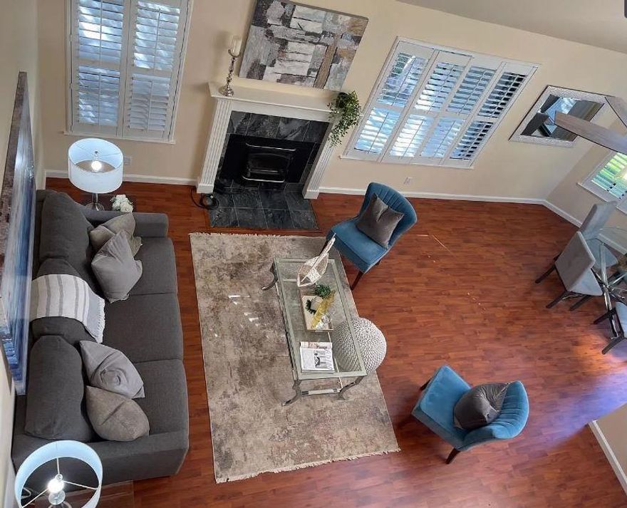 #1 BEST BUY WITH WATER VIEW! Gorgeous two story home in San Mateo. Situated within the sought-after community of HARBORTOWN this property is sure to impress. Spacious layout that is super bright and airy with natural light, skylights, handsome flooring and updated high quality throughout. You can enjoy spectacular lagoon views from your very own dining area and two private balconies. Spacious open floor plan with an abundance of glass, drama and wall space. The main level with the dramatic vaulted ceiling along with the wood burning fireplace adds that special touch. The well-equipped kitchen features stainless steel appliances, recessed lighting, pantry and opulent granite countertop. The primary master bedroom suite has a huge walk-in closet, updated full bathroom with soaking tub PLUS balcony access to take in the sun and water view. Completing this level of the home is the full guest bathroom which features a tiled stall shower and is combined with the in-unit washer and dryer.