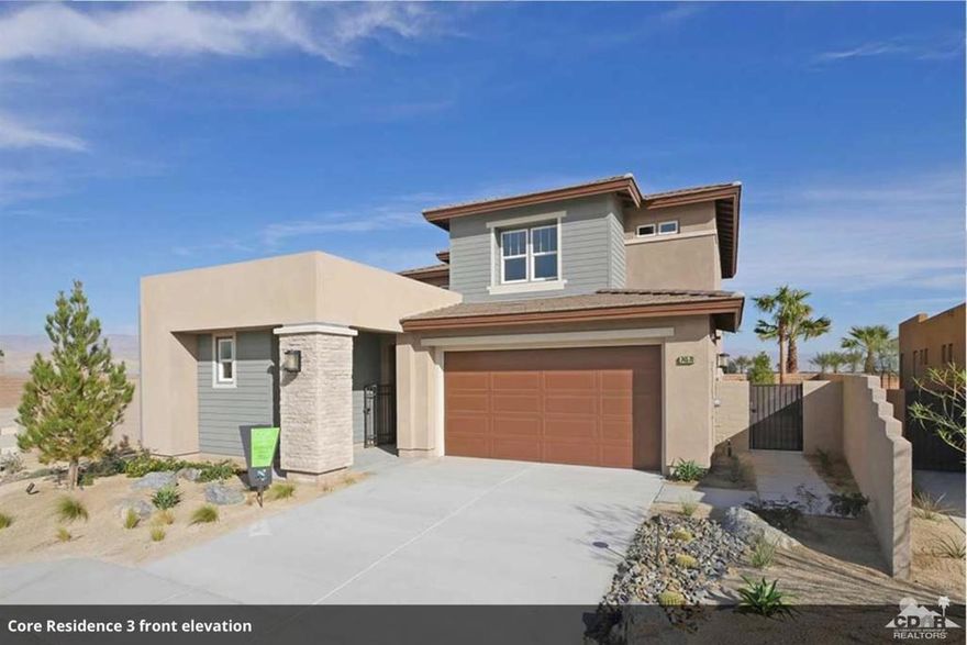 3 bedrooms 3.5 baths plus detached Casita, 2 story home with pool Sized lot. Welcome to Genesis at Millennium, a collection of 166 semi-custom homes by GHA Communities the desert's premier builder for 30 years! Genesis has an excellent location in the heart of Palm Desert close to great shopping and dining. LIVE, SHOP, WORK AND PLAY in our new Master Planned Community Millennium. New construction. Make your selections now to enjoy the season. This is Lot 37 of our Core Collection. Plan 3A Spanish Elevation. Open living space with sliding glass doors to outdoor living area. Great for entertaining. Porcelain 18x18 tile floors throughout all living area. Stainless steel Maytag appliances and granite counter tops. No need to spend on upgrades. **Photos are of our Model home, actual home options and upgrades may vary** Photos are of model home.