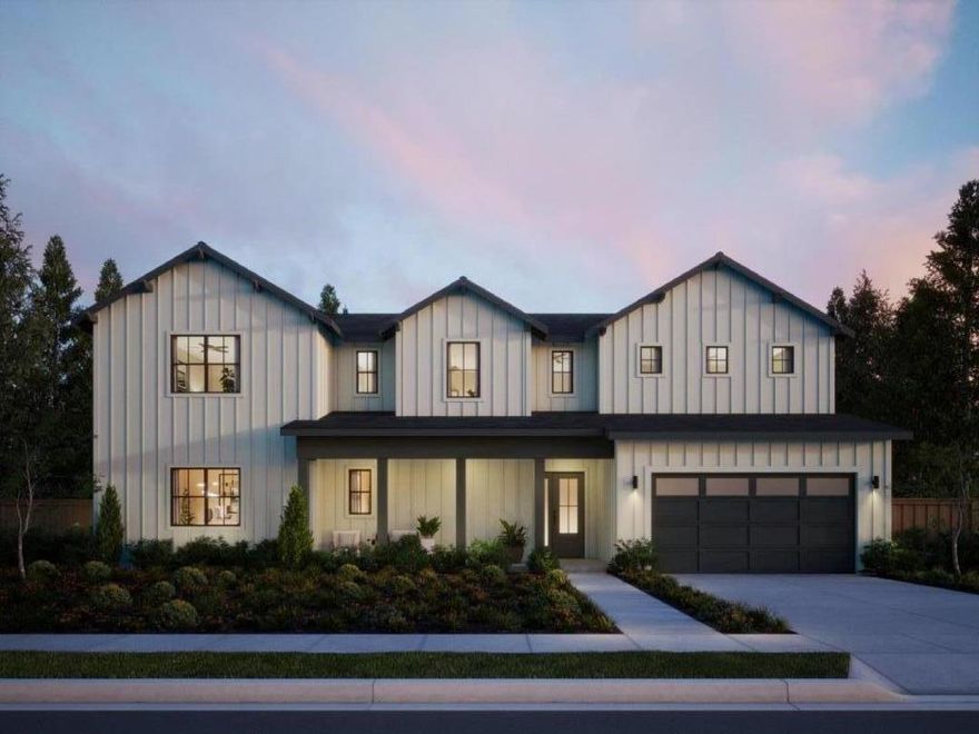 Unique opportunity to unlock the advantages of buying an in-progress home by Thomas James Homes. With this purchase, enjoy preferred pricing, personalized design options, and more. Estimated home completion is Spring 2026.  This 2-story Farmhouse-style home offers 5 bedrooms, 5.5 bathrooms, and a 2-car garage. Complete with its own professionally curated design package, this home features luxury finishes and impeccable built-ins throughout. The main floor includes a great room with fireplace and doors to a covered patio, a chef-inspired kitchen with island seating, walk-in pantry, and dining area. Also on the main level: a secondary bedroom with en suite bath and an ADU with kitchenette and full bath.  Upstairs is an expansive loft, two secondary bedrooms with en suite baths, and a laundry room with sink and storage. The grand suite includes a walk-in closet and spa-like bath with soaking tub and walk-in shower. *Preliminary architecture shown is subject to change based on jurisdiction's design review process. Illustrative landscaping shown is generic and does not represent the landscaping proposed for this site. All imagery is representational and does not depict specific building, views or future architectural details.