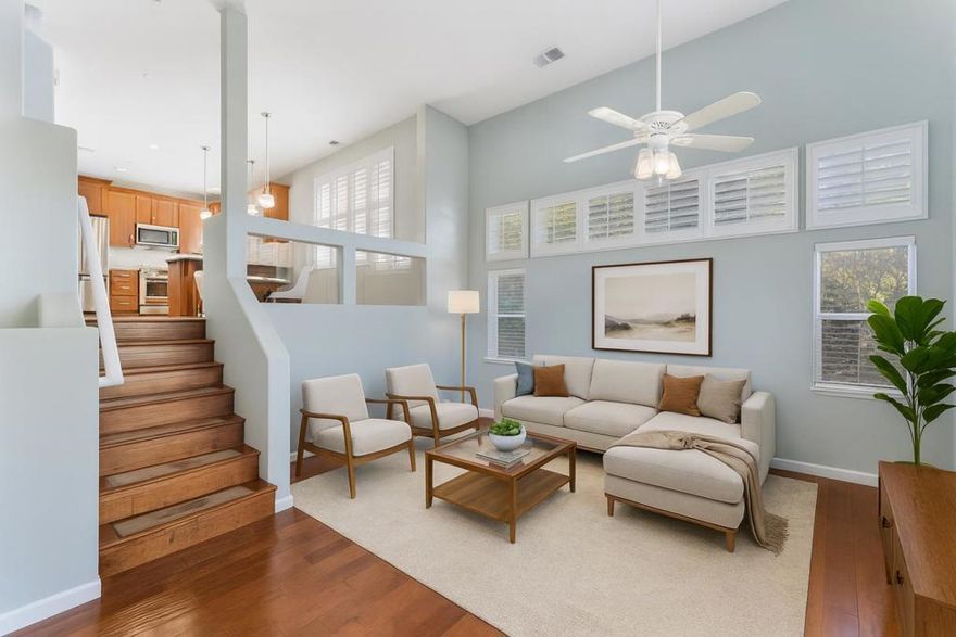 Live the Santa Cruz Lifestyle at 1720 Ocean Street.   Where luxury meets coastal charm, this 3-bedroom, 2.5-bath townhouse blends style, comfort, and location in one perfect package. With instant access to both Highway 1 and Highway 17, your commute is a breeze whether you're headed to the coast or over the hill.  You're just minutes from a variety of beaches and the Santa Cruz Beach Boardwalk. Savor local favorites just down the street in Santa Cruz on Pacific Street or at the beach, or stroll through the downtown boutiques, coffee shops, and galleries. Outdoor adventure more your style? Surf, kayak, hike, bike, or mountain bike, all minutes away.  Step inside to soaring ceilings and a light-filled living room end unit where airy elegance meets everyday comfort. The open floor plan flows seamlessly to a raised dining area and a sleek granite kitchen with stainless steel appliances and a convenient guest half bath. Hardwoods, carpet, and beautiful countertops await.  Upstairs, you'll find 3-bedrooms, each with generous closets, plus a laundry room right where you need it. The attached two-car garage provides parking ease and extra storage. Outside, beautifully landscaped grounds create a serene, low-maintenance backdrop for your coastal lifestyle.