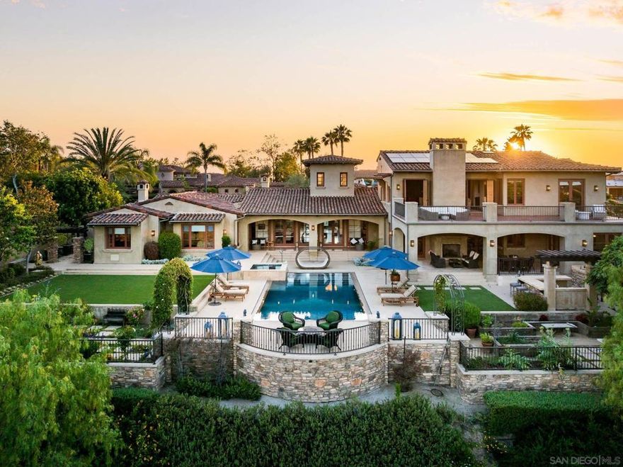 Stunning Custom Home – Featured in San Diego Home/Garden Magazine  The award worthy design offers a private primary suite with valley-light views on one side of the house and secondary bedrooms on the other. Luxury features include a dramatic entry, fully furnished casita, wine room, butler’s pantry, and gourmet kitchen. Flexible living spaces include 2 family rooms, dream laundry/hobby room, and well-appointed home office.  Outdoor living includes pool, outdoor kitchen, and covered lanais. This home has a prime location with minutes to shopping, dining, schools, The Crosby golf course & sports complex. Recent upgrades include an advanced sound and lighting system, solar panels and more.