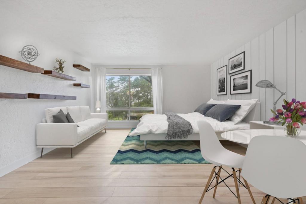Welcome to 55 Red Rock Way, Unit 110O! This charming studio in Diamond Heights Village offers peaceful courtyard views and a bright, inviting living space perfect for everyday comfort. Enjoy resort-style amenities including a spacious clubhouse, a swimming pool, a fully equipped gym, and beautifully landscaped grounds with ponds and tranquil walkways. The unit includes one designated parking space and convenient laundry facilities within the building. Located in the desirable Diamond Heights neighborhood, you'll have quick access to public transportation, major freeways, and nearby shopping centers. Just minutes from The Castro, Noe Valley, and Glen Park. Whether you're a first-time buyer or looking for a serene city retreat, this centrally located studio is a wonderful place to call home. Some images are virtually staged. Don't miss this fantastic opportunity!