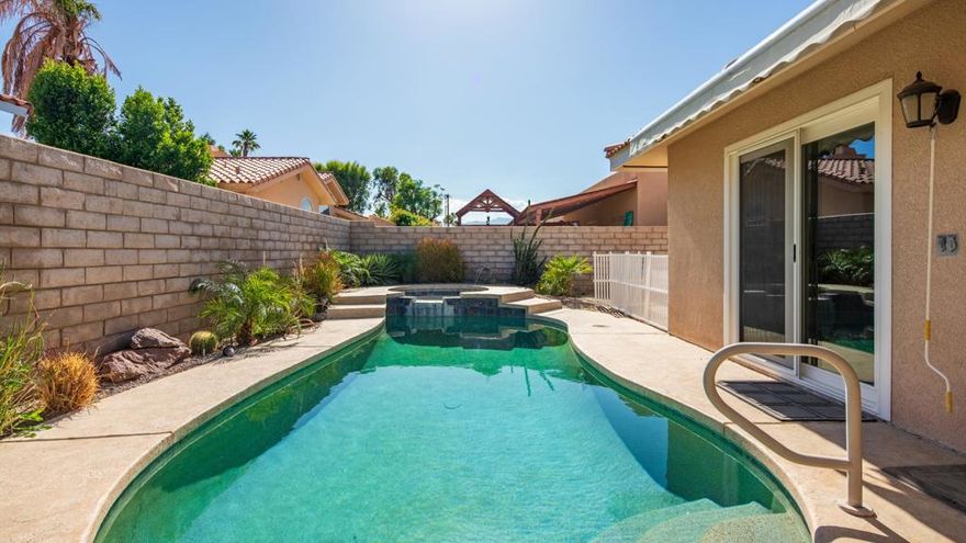 Welcome to your dream home in the prestigious Bermuda Dunes Country Club! This spacious 3-bedroom, 2.5-bathroom residence offers 2,327 sq. ft. of comfortable desert living with style and functionality in every detail.Step inside to discover a bright and open floor plan perfect for both relaxing and entertaining. The generous living spaces flow seamlessly, with large windows that bring in natural light and showcase views of the private backyard retreat.The highlight of the home? A sparkling pool and spa that invite you to unwind under the desert sky -- ideal for weekend lounging or evening gatherings.Set within a secure, gated community known for its charm and prestige, this home is just minutes from shopping, dining, and world-class golf. Whether you're seeking a full-time residence or a seasonal escape, this property combines comfort, privacy, and resort-style amenities in one perfect package.Don't miss this rare opportunity to own a slice of paradise in Bermuda Dunes!