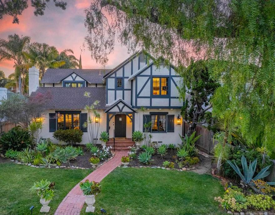 Step into timeless elegance in this historic Tudor-style beach home nestled in Coronado Island just 2 blocks from the beach and the San Diego Bay. Boasting a stately presence and refined architectural details, this residence is the perfect vacation home. Upon entering, be greeted by the formal entry showcasing Italian marble flooring, professionally designed interior, high-end fixtures and custom finishes throughout.This fully furnished beach home features an open-concept layout adorned with exquisite furnishings, tasteful decor, and a cozy fireplace. French doors seamlessly connect indoor and outdoor living spaces perfect for summer entertaining. Step outside to discover a sprawling backyard oasis, where lush greenery and tranquil ambiance create an inviting retreat. Whether lounging under the shade of mature trees or gathering around the fire pit under the starlit sky, this outdoor sanctuary is an idyllic escape. Conveniently located just blocks away from the iconic Hotel del Coronado, indulge in world-class dining, shopping, and entertainment options. Embrace the quintessential beach lifestyle with leisurely strolls along the shoreline or embark on adventures on the azure waters. Experience the epitome of luxury living in this beach home, where every moment is infused with elegance and charm. Welcome to your sanctuary by the sea!