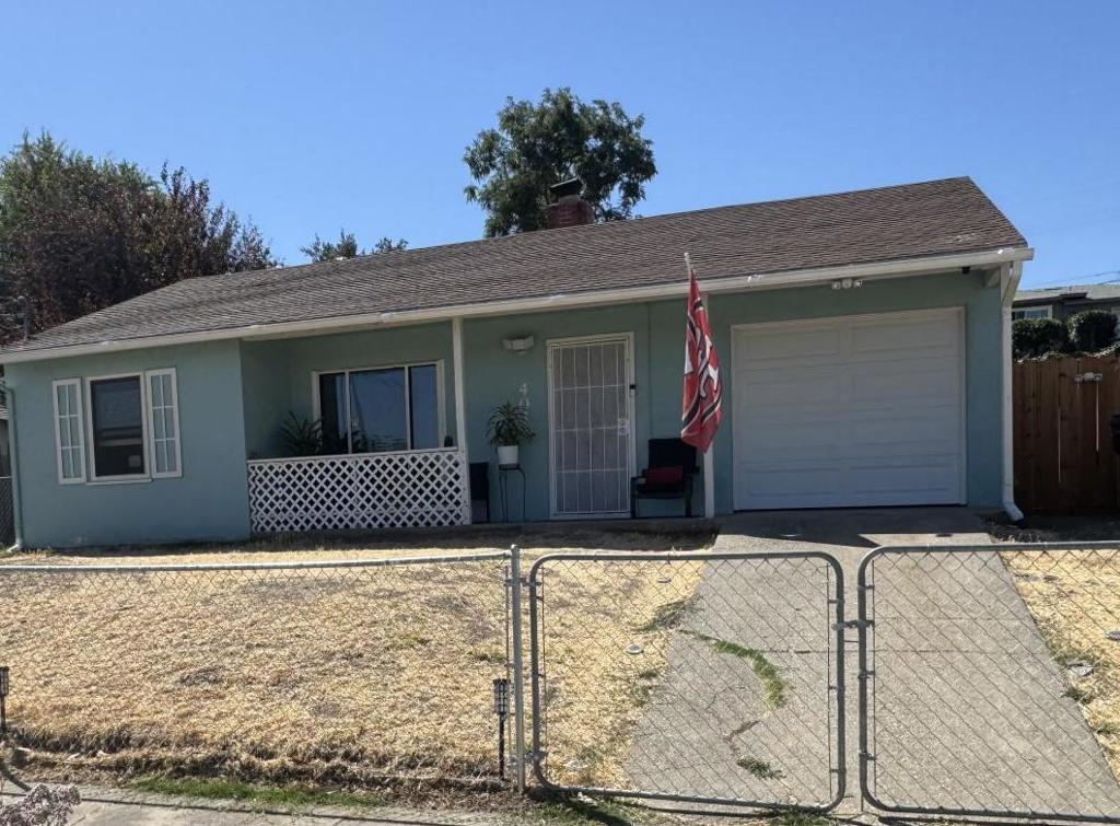 ***Great news this property qualifies for a credit up to 6k towards closing cost or no mortgage insurance*** Welcome to this charming home in Antioch, where comfort and convenience meet. This residence offers 1,082 square feet of living space, featuring 2 bedrooms and 1 full bathroom. The heart of the home is the kitchen, seamlessly integrated into a kitchen/family room combo, providing an inviting space for gatherings. The flooring throughout the home enhances its warm and welcoming feel. Stay comfortable year-round with ceiling fans for cooling, complemented by other forms of heating. The cozy fireplace adds a touch of elegance and warmth to the living area. For your convenience, laundry facilities, including a washer and dryer, are situated in the garage. With a minimum lot size of 5,000 square feet, the property provides ample outdoor space. The home is located within the Antioch Unified School District. Additionally, a single garage space is available, offering secure parking. Don't miss the opportunity to make this delightful Antioch home yours! fellow realtors/loan officers let's sell it!!