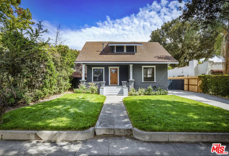 This beautiful Craftsman home is located in the historical district of Garfield Heights in Pasadena set amongst the quiet backdrop of a tree lined street. Showcasing timeless features such as hardwood floors and ornate vintage windows, the home has 3 bedrooms and a bonus room that's perfect for a home office or nursery, as well as 1.5 baths. As you walk up, you'll be greeted by your front porch (the perfect place to sip coffee and enjoy your morning paper) and then enter through the front door into your light filled and spacious living room. From here, you can look out onto the porch and your manicured front lawn. To the right of the living room is your formal dining room, large enough to accommodate dining for 8 guests. Separating the dining room from the kitchen is the built in breakfast bar providing ample counter space for all of your prep work. The kitchen has been updated with modern stainless steel appliances - a large double refrigerator, microwave, oven, stove, and dishwasher. Off the back of the kitchen is the laundry area complete with additional storage and a washer and dryer with a door offering direct access to the backyard. Completing the downstairs area is your full bathroom with a bathtub, and the first of your bedrooms, thoughtfully situated to have two large windows that let sunlight stream in and offering a lovely view of the backyard. Upstairs, you will find a half bathroom conveniently located amongst the three upstairs rooms. All three of the upstairs rooms have closets. Two of the bedrooms are quite large and the third offers the chance for a fourth bedroom, office/study space, or a nursery, allowing for flexibility to suit the needs of the tenants. Landlord pays for the gardener. Tenants are permitted to use the driveway for parking.