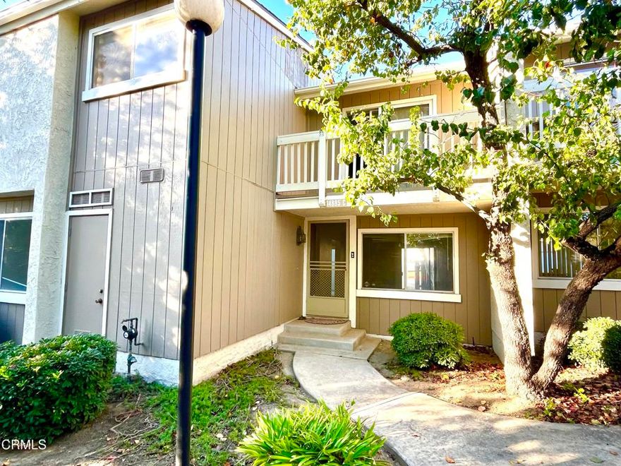 This beautifully updated townhome offers a move-in ready experience with modern finishes throughout. Boasting upgraded carpet and vinyl flooring, and updated dual-pane kitchen window and sliders, this home exudes style and comfort. Upon entry, you're welcomed by a spacious living room featuring a cozy fireplace and wiring for a flat-screen TV. The kitchen is a showstopper, with an open layout, a convenient bar-top, and a charming dining area. You'll love the abundance of cabinetry, complete with pull-out drawers for easy access. Extra storage closets, and option to instal a full-sized washer and dryer add to the home's practicality. The main floor features a guest bedroom and a separate bathroom, while upstairs offers additional storage space in the hallway, an ensuite guest room & a generously sized primary suite. The primary bedroom opens to a private patio that overlooks one of the community's lush greenbelts. Outside, you'll find an enclosed patio offering direct access to the oversized two-car garage, as well as an additional assigned parking spot next to the garage. There's also ample guest parking available near the community pool & lounge area. Additional highlights include updated water heater, garage hinges & motor & its prime location near Moorpark College, major highways & the many dining, shopping, and recreational options in Moorpark, Simi Valley, and Thousand Oaks.