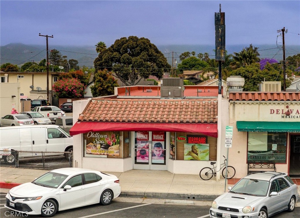 Located in the Heart of Old Town Goleta, this building was completely remodeled as a massage spa in 2014 (current use), but could be a doctor's office, dentist, chiropractor, office, tech business or a fantastic retail space. Approximately 1,725 interior Sq Ft building on a 2,744 sq ft lot. 2014 remodel includes new framing, drywall, exterior stucco, electrical, plumbing, roof, HVAC, foundation improvement, complete interior renovation, 2 full bathrooms and constructed for a future 2nd story! Reception area, 6- private rooms, office, storage room, laundry room and 2-Bathrooms. 2-Car Private parking spaces at back of building and 6-Car rear parking lot rented month-month from private party.
