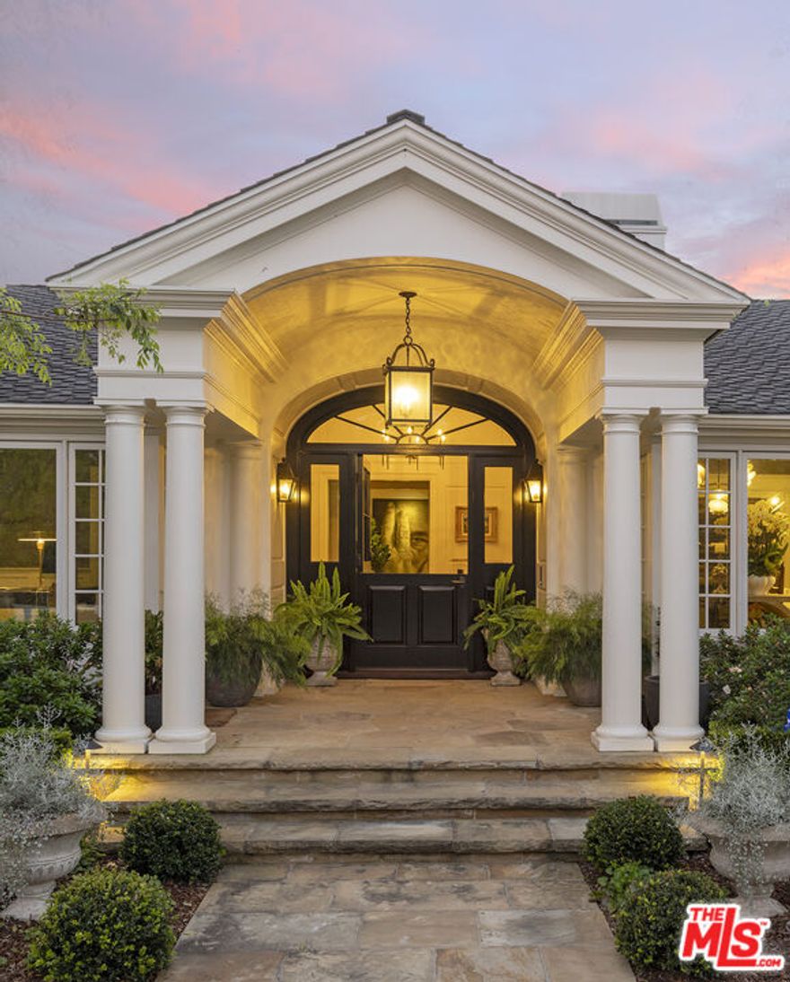 Luxe, recently updated, 4-bed, 4.5-bath single-level estate blends classic elegance with Ralph Lauren-inspired sophistication in Montecito's coveted Cold Spring School district. Exceptional craftsmanship is evident at every turn, from the exquisite millwork to the honed marble kitchen and baths, modern lighting, and French doors all contributing to a home that offers a truly welcoming retreat. The handsome family room impresses with vaulted ceilings, custom built-ins, and an open flow to the gourmet kitchen, where an oversized island, fantastic appliances, and coffered ceiling create a chef's dream. The formal living room, featuring a marble fireplace and window seat overlooking the pool, spa, and manicured gardens, complements the adjacent formal dining room, private office, and versatile attached garage/media room, enhancing livability. The primary suite boasts a spa-like ensuite bath, walk-in closet, ample storage, French doors, and vaulted ceilings. Nestled behind double gates, the private grounds offer stone terraces, lush lawns, a sparkling pool, built-in outdoor kitchen, vibrant hydrangeas, and a stately tree-lined motor court. Quintessentially Montecito, this nearly 3,900-square-foot residence offers effortless luxury and refined comfort. It is within easy reach of both Lower and Upper Villages.