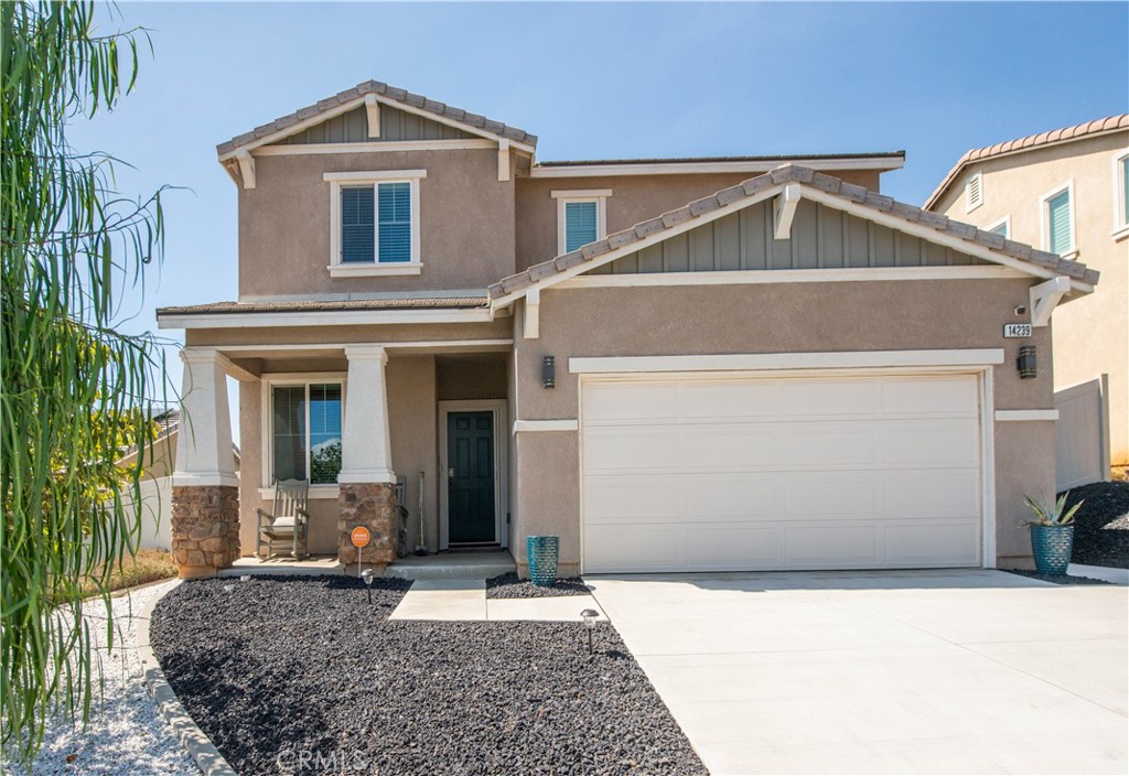 Welcome to this beautiful and elegant 4 bedrooms 3 baths home in the heart of Beaumont. Built in 2019, and just shy of 2,000 sqft., this spacious 2 story home has the perfect layout. Open floor concept that brings together the great room with the kitchen/dining area. The kitchen provides an island with double sinks, granite counter tops, walk-in pantry, and beautiful shaker door cabinets. You will also find one spacious bedroom downstairs along with a full bathroom. Making our way upstairs, a master suite with a large walk in closet, private bathroom with a recently remodel walk in shower, and a double sinks vanity. You can also enjoy beautiful sunsets from the comfort of your bedroom. Down the hallway, you will encounter two additional spacious bedrooms, full bathroom, and laundry room. With an oversized backyard, and a covered large patio with a paved area, you can relax and enjoy those summer bbq’s. Other features: central AC system, tankless water heater, energy efficient appliances, PAID SOLAR, vinyl flooring, 2 car attached garage, and much more. This residence blends sophistication, comfort and style- this home truly has it all.