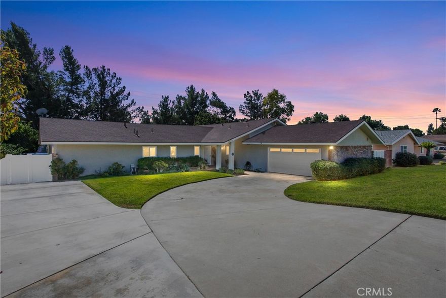 QUALITY AND LOCATION at it's finest. Welcome to this stunning 2,380 sq. ft. mid-century modern home built in 1962, perfectly situated on the 12th fairway of the prestigious Jurupa Hills Country Club (NO HOA). Designed for comfort and style, this luxury golf course residence showcases timeless architecture with sunken living room, open-beamed ceilings and a striking stone wood-burning fireplace at its heart.
The recently remodeled kitchen features quartz countertops, soft-close cabinetry, stainless steel convection oven, gas stove, and modern finishes—ideal for home chefs who love to entertain. Enormous dining room with sliding glass door access to the side garden patio. High-quality Milgard windows with custom Roman blinds fill the home with natural light while maintaining energy efficiency, complemented by dual-zone A/C and heating systems installed just two years ago.
Enjoy 2.5 beautifully appointed bathrooms and spacious bedrooms, including a large master suite with four closets, a flexible dressing area (currently an office), and a luxurious master bath with custom tile and a Jacuzzi tub. Both the master and guest rooms open directly to the beautifully covered patio and backyard through quality smooth sliding glass doors. This home is well insulated and solid, it's a fantastic build.
Step outside to your private backyard oasis featuring mature landscaping with fruit-bearing orange, lemon, avocado, peach, and plum trees. Relax by the 12×28 ft Dough-boy pool with a built-in heater and equipment, all on a poured slab built to last a lifetime.
Additional highlights include 12×20+ RV parking with clean-out, and an oversized two-car garage complete with a custom workbench and wall of pull-out drawers. Full house length attic with pull down and 2nd access for all your storage needs.
Located in a lush, manicured neighborhood just 10 minutes from historic downtown Riverside, Rubidoux hiking hills, and Jurupa Regional Park this home offers both serenity and convenience, centrally located easy access to the 91, 10, 60, 15, and 215 freeways...a little county feel.
A must-see for those seeking timeless design, modern updates, meticulously maintained, and a truly special golf course lifestyle.