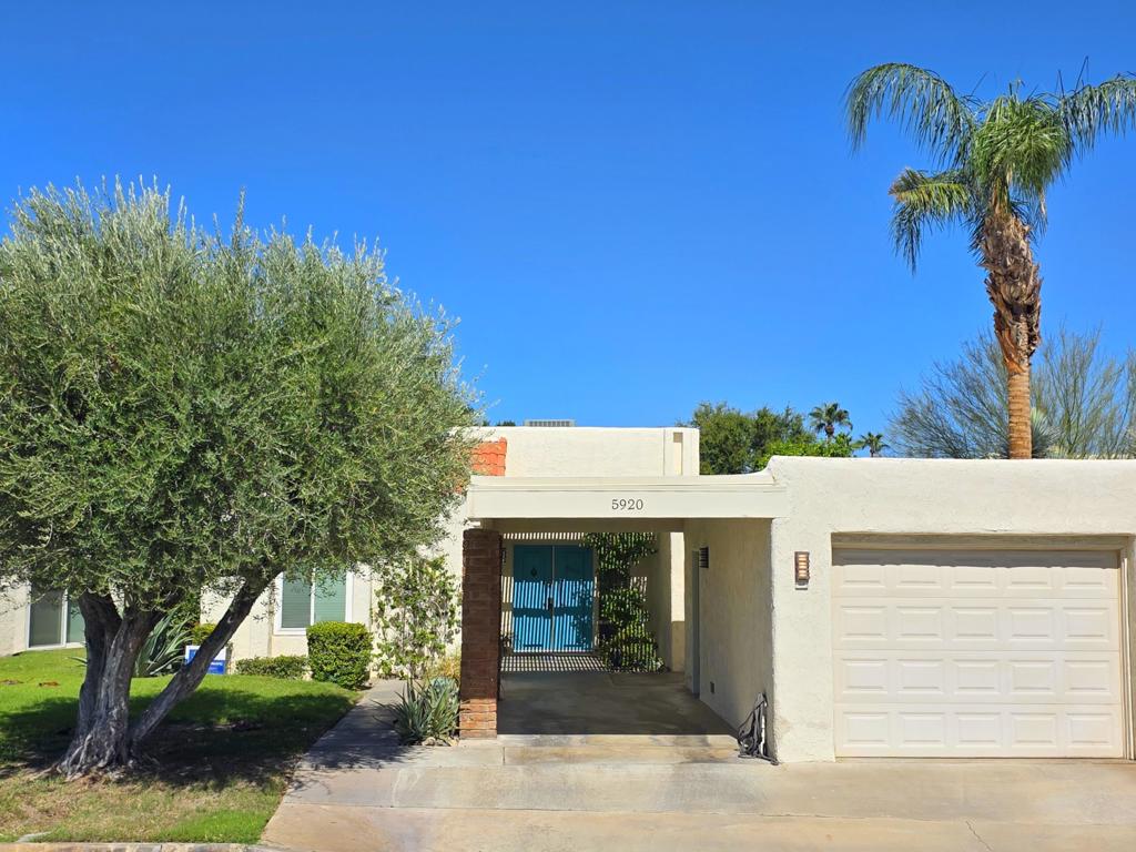 Welcome to The Fairways, your own slice of resort-style living in sunny South Palm Springs!This stylish end unit feels more like a private home than a condo -- light, bright, and full of that effortless desert vibe. Step through the double doors into a sun-filled living space with vaulted ceilings and an easy flow that invites you to kick off your shoes and relax.The kitchen is a total Palm Springs dream -- quartz counters, modern cabinets, and a breakfast bar that's perfect for morning lattes or late-night laughs. Just off the dining area, your private patio is ready for outdoor dinners, weekend brunch, or a chilled drink with mountain views.The spacious primary suite opens to a peaceful greenbelt setting and features a beautifully updated bathroom. The guest bedroom is ideal for visitors or a stylish home office.Extras include a washer and dryer in the attached 1-car garage, a covered carport, and two extra parking spaces for friends dropping by. Recent updates like a newer HVAC system and water heater make this home move-in ready and worry-free.You'll love the mountain views and the endless amenities: 8 sparkling pools, a soothing spa, 8 pickleball courts, 2 tennis courts, and a lively clubhouse that's always buzzing with good energy.Across the street is the iconic Tahquitz Creek Golf Club, and the CV Link trail is right nearby for walking, biking, or skating your way through the valley. Just 10 minutes from downtown Palm Springs and minutes from the airport -- close to all the fun, food, and fashion this desert paradise has to offer.This isn't just a home -- it's a vibe. Welcome to The Fairways, where every day feels like a getaway. 🌴