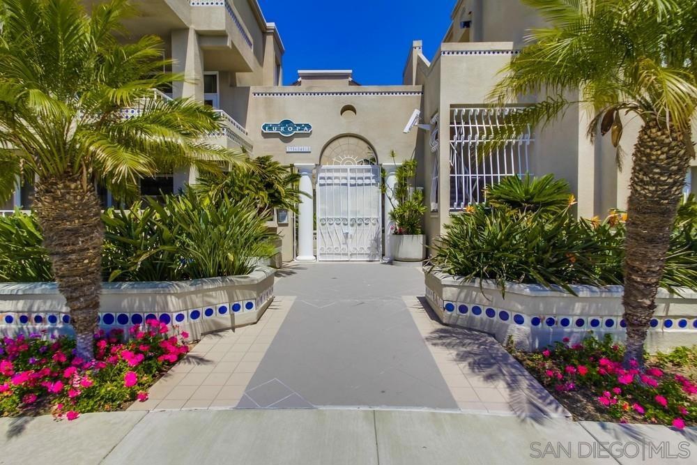 This unit has it all – Very large one bedroom condo with large bay window overlooking the main fountain and courtyard in the most popular complex in UTC - “Villa Europa” Villa Europa features country club style recreation center with two tennis courts, pool, spa, and sauna. This unit also features a large private balcony and very private location on second floor with high ceilings and open floor plan. Fireplace in living room and hardwood floors throughout. Kitchen features granite countertops and newer cabinets. All appliances included. Available 7/10/25.