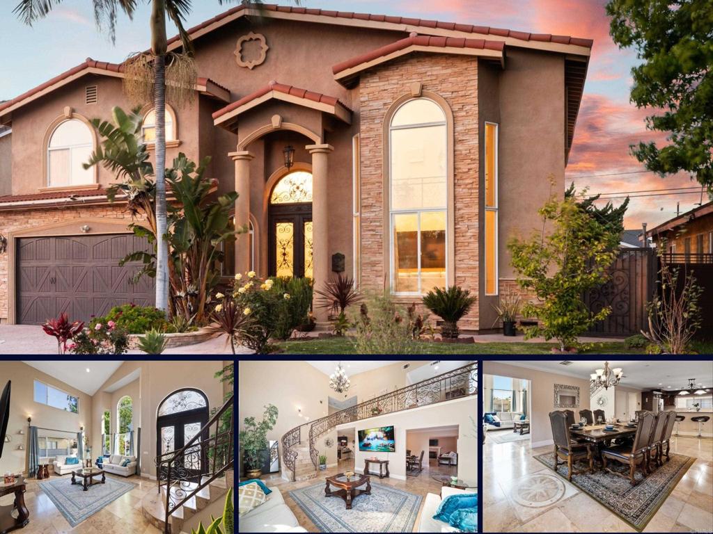 Seller will entertain offers between $1,749,000 and $1,849,000. Discover this stunning 6-bedroom, 6-bathroom North Downey residence, constructed in 2010, offering modern comfort and versatile living spaces. The home welcomes you with soaring vaulted ceilings in the bright living room, an expansive formal dining area, and a stylishly updated kitchen. The main floor features a bedroom and bathroom, plus a private back suite with a kitchenette and separate entrance. Upstairs, enjoy four well-appointed bedrooms, including a luxurious primary suite with a spa-like ensuite bathroom (complete with jetted tub, shower, and walk-in closet) and a flexible landing area that can serve as a home office or bonus family room. Modern conveniences include dual central HVAC, a water softener, and an energy-efficient tankless water heater. This home offers easy access to the 5 and 605 freeways and is just moments from vibrant downtown Downey. Don’t miss this blend of elegance, functionality, and prime location!