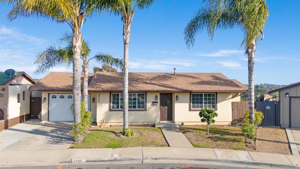 Welcome to 3730 Lynda Place! This single-level gem is nestled in a quiet cul-de-sac right on the border of Bonita and National City. With 3 bedrooms, and a wide-open floor plan, it’s designed for both comfort and connection. Find vinyl plank flooring throughout, dual pane windows, whole house fan, and an updated kitchen with quartz countertops, an island with seating. Need extra space? You’ll love the secondary living room with exposed wood beam ceilings and peekaboo views — perfect as a cozy den, playroom, or creative space. Attached garage is an added plus! Enjoy a low-maintenance lifestyle with no HOA or Mello-Roos, plus it’s FHA and VA welcome. In the Bonita school district! Whether you’re a first-time buyer or looking for a move-in ready home in a great area- this one checks all the boxes.