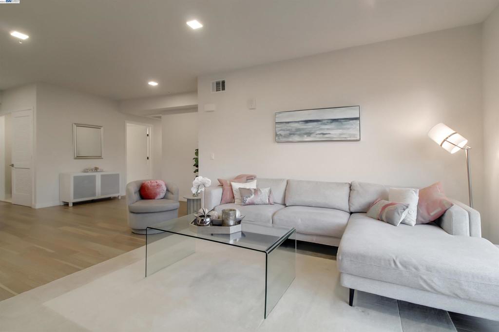 Truly a MUST SEE! Modern, bright 2-bedroom, 2-bathroom condo at the RIV community, Walnut Creek’s trendiest newer community. With its well laid, spacious floor plan, features floor to ceiling windows, silhouette shades. The designer chosen upgrades and a south-facing balcony, with tree lined views provides the perfect outdoor space. With its light, hardwood flooring throughout and European-style kitchen with sleek cabinetry, under-cabinet lighting, quartz slab countertops, island and Chic stainless-steel appliances. The home has its own laundry with washer/dryer, plenty of storage, workstation nook and more! Included is its gated underground garage, deeded 2-car parking, additional storage and bike room. Centrally located to downtown Walnut Creek and few minute walk to BART with easy access to all the major Freeways and close to SFO, all a commuter’s dream!! The community amenities include Rooftop Deck with BBQ, TV & Bocce Ball, Community/Work Room, Garden Patio with Firepit.