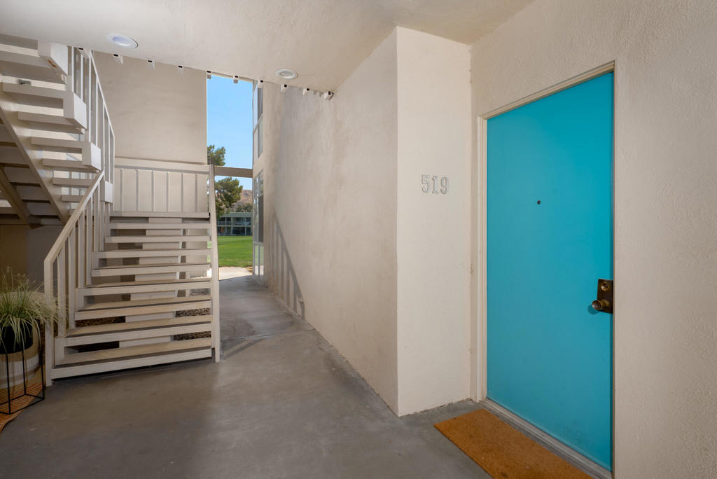 Discover timeless design and resort-style living in this spacious mid-century modern one-bedroom, two-bathroom condominium, a rare ground-floor residence created by renowned architect Richard Harrison. Perfectly positioned on the 13th fairway of the Ted Robinson-designed executive golf course--where President Eisenhower famously scored his only hole-in-one--this home blends architectural pedigree with a rich history. Located within the guard gated grounds of Seven Lakes Golf & Country Club, this south facing unit offer views of the iconic Bob Hope estate. Inside, the expansive floor plan showcases clean mid-century lines, terrazzo tile flooring throughout, abundant natural light, and versatile living and dining spaces. The generously sized primary suite is complemented by two full bathrooms, offering both comfort and convenience. Step outside to your private rear courtyard with its own separate entrance, ideal for entertaining, dining al fresco, or enjoying tranquil mornings overlooking the lush surroundings. A private one-car garage with additional storage provides practicality to match the style. Whether you're a golf enthusiast, a lover of iconic architecture, or simply seeking a distinctive retreat, this home offers a unique opportunity to own a piece of history in an unparalleled setting.