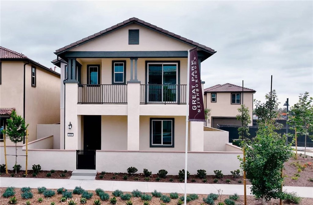 This brand-new detached home is situated on a quiet corner lot with no side neighbor and direct park access, providing excellent privacy and abundant natural light. The floor plan includes a first-floor bedroom with a full bath, three additional bedrooms and a loft upstairs, and a primary suite with a private balcony overlooking scenic park views. Notable features include a modern kitchen and bathrooms, hardwood flooring on the first floor, upgraded carpet upstairs, and a finished garage with epoxy flooring. The home also includes a solar power system, refrigerator, washer, dryer, and custom wood shutters. Ample street and side parking add to the convenience, creating a perfect combination of style, comfort, and sustainability.
