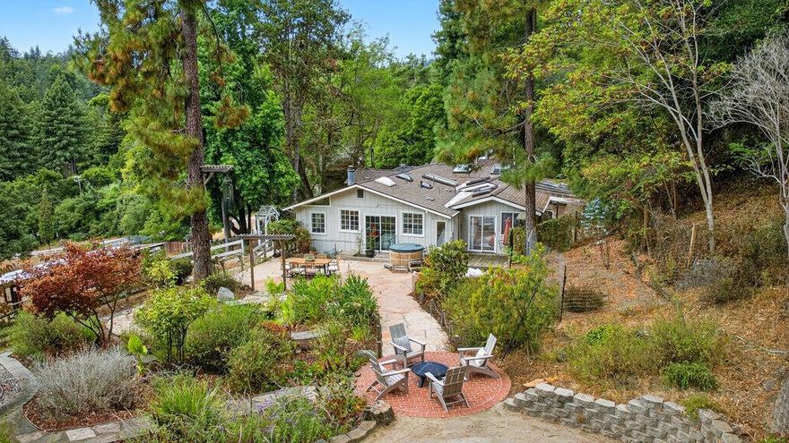 This single level, 3 bedroom / 2.5 bath home offers a detached bonus space and 2.85 acres, all with the convenience of being close to town. Take in the idyllic nature views, while sitting next to your koi pond and waterfall fountain on an incredible flagstone patio. The home offers a spacious, open concept floor plan, while featuring a primary suite with exterior access, hardwood floors, a library, pantry and ample skylights for incredible natural light. The detached bonus space offers flexibility for work, hobbies, or guests. The property is zoned agriculture and equipped with livestock pens, multiple outbuildings, plenty of paved parking, and private well producing 13 GPM. Just minutes to Aptos Village, Nisene Marks trails, Rio Del Mar Beach, and Highway 1, this property blends privacy, space, and convenience.