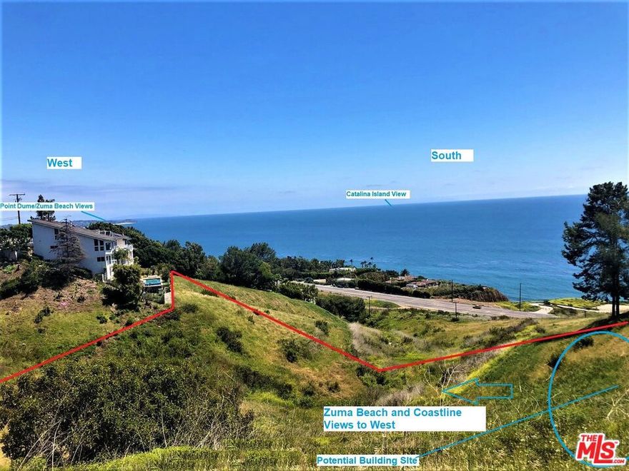 Over 2 Malibu Acres ! Best Land Buy in Malibu! Closest Lot to the ocean in Malibu for less than $1,000,000. Property has tremendous potential and offered below market value. Downhill lot with unobstructed Zuma Beach , Coastline, Ocean and Island Views !Currently property has No Reports or Studies. Lot is located within a 1/4 miles from ocean with public access entrances to beach at Encinal and PCH- Amazing Opportunity!