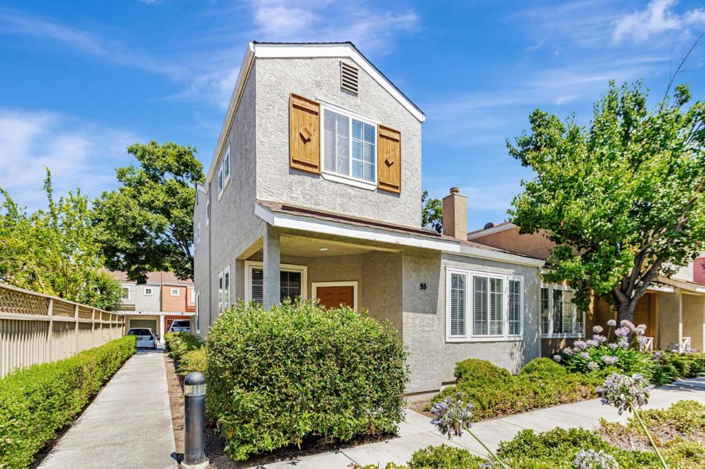 Welcome to this rare two-story modern Swenson townhome, perfectly situated on a coveted corner lot in a quiet, well-maintained community. This beautifully upgraded 3-bedroom, 2.5 bath residence offers a thoughtfully designed floor plan with soaring ceilings, an abundance of natural light, and a seamless flow ideal for both everyday living and entertaining.Step inside to a spacious living room that opens to the dining area and a contemporary kitchen featuring granite countertops, stainless steel appliances, breakfast nook, and additional bar seating. Recessed lighting and fresh paint add a touch of elegance throughout. Upstairs, retreat to the sun-filled primary suite with high ceilings, a generous walk-in closet, and a spa-like ensuite bath and a large soaking tub. Guest bathrooms have been tastefully updated with new vanities, lighting, and mirrors, adding modern comfort and style. The private, shaded back patio is perfect for outdoor dining or weekend BBQs. Indoor laundry, and a 2-car attached tandem garage with bonus storage space ensure ultimate comfort and convenience. Ideally located just 2 miles from vibrant Downtown San Jose, with easy access to Hwy 101, 680, 87, Diridon Station, SAP Center, San Pedro Square, nightlife, and the proposed BART station.