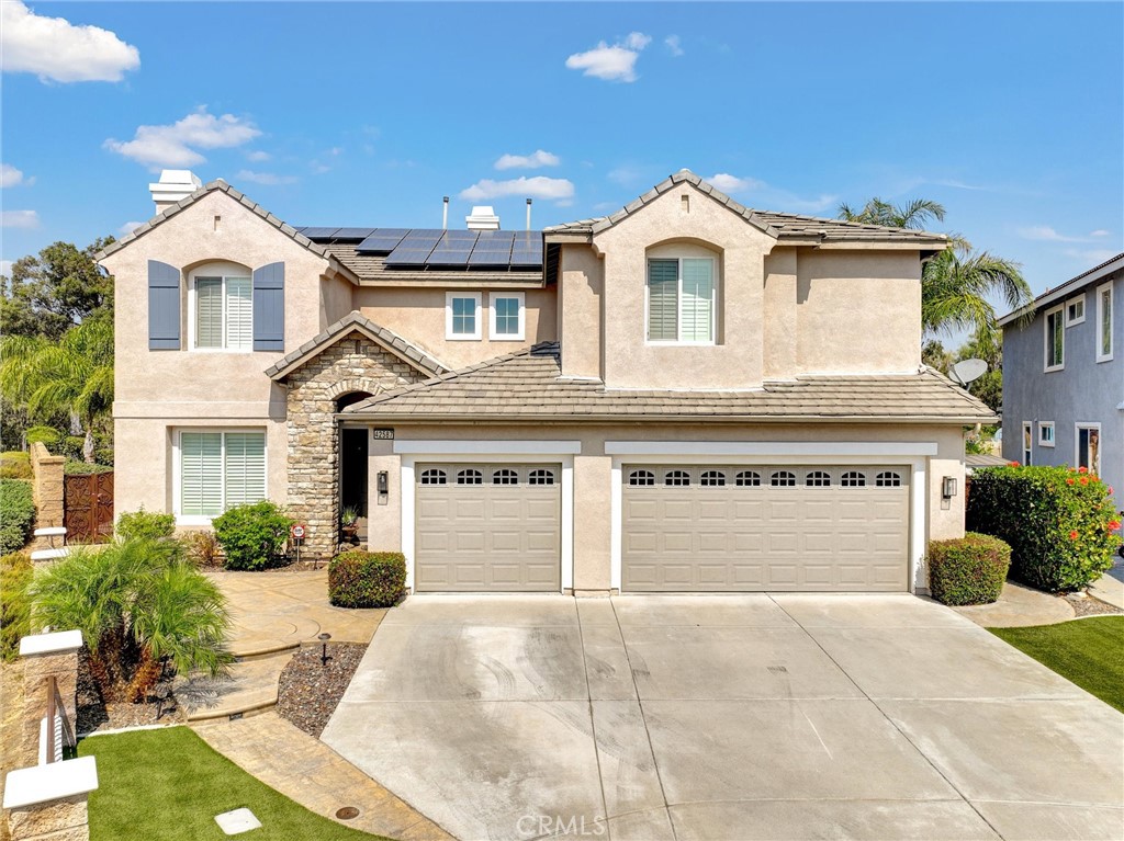 FIRST TIME ON THE MARKET!
An extraordinary opportunity to own this rare over 4,000 sq.ft., 6-bedroom, 4.5-bath pool home, perfectly situated on nearly a third of an acre in Murrieta’s exclusive west side. Built by Pulte Homes in 2005, this residence blends luxury, comfort, and entertainment with an impressive list of upgrades.
Main Level Highlights:
Grand vaulted entry and formal living room with fireplace,
Elegant formal dining room with coffered ceiling,
Fully remodeled island kitchen featuring beautiful stone (dolomite) countertops, refinished cabinetry, stainless steel appliances, deep stainless sink, and walk-in pantry,
Spacious family room with fireplace, custom built-in cabinetry, and large-screen TV niche,
Office/bedroom with French doors to the patio plus a second bedroom, both served by a full bath with walk-in shower,
Guest powder room,
Laundry room with built-in sink and cabinets,
Upstairs Retreat,
Private primary suite with spa-like bath: dual vanities, walk-in shower, oval soaking tub, makeup vanity, and expansive walk-in closet,
Large loft suitable for a pool table,
Three additional bedrooms: one with private full bath, two sharing a Jack & Jill bath, and
Private home theater with screen, projector, surround sound, and reclining seats,
Outdoor Paradise:
An entertainer’s dream with solar or gas-heated pool & spa, firepit, volleyball court, putting greens, and a large covered patio with built-in BBQ, fridge, and panoramic views of the hills and Skyes Ranch Park.
Additional Features:
Travertine flooring downstairs, crown molding, hardwired alarm system, whole-house fan, newer water heater, ceiling fans, water softener, garage with built-in storage & workbench, and solar.
Prime Location:
Walking distance to top-rated Thompson Middle School and Murrieta Valley High School, with nearby hiking/biking trails, Santa Rosa Plateau, convenient freeway access, local shopping, dining, and the charm of Old Town Murrieta.