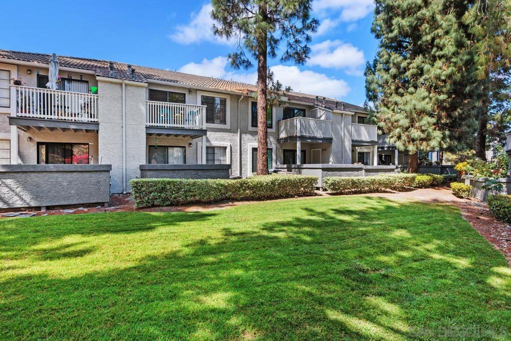Enjoy peace and privacy in this upper-level unit overlooking the greenbelt—balcony has no direct views of other units or streets. Located in the highly desirable Carmel Trails community, close to top schools, shopping, freeway access, and recreation. The interior has been thoughtfully updated, featuring stylish vinyl plank flooring throughout the main living areas. The kitchen boasts stainless steel appliances, including a recently replaced refrigerator. The spacious bedroom includes two full-length mirrored closets and a charming window seat. The bathroom offers a tub/shower combo with a sleek glass enclosure. Additional highlights include new window blinds, a ceiling fan in the dining area, full-sized in-unit washer and dryer, and ample storage space—including an exterior locking closet on the balcony. One assigned, covered parking spot and ample guest parking available. Complex Amenities include; 2 Pools, spa, fitness center, sauna, BBQ's, tennis & basketball courts, and clubhouse that can be used for private events. Poway Unified Schools - zoned for Highland Ranch Elementary, Bernardo Heights Middle School & Rancho Bernardo High School.