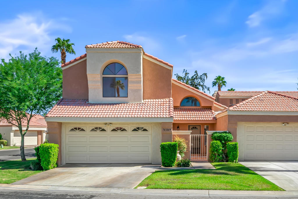 Welcome to your private retreat in the heart of Oasis Country Club. This two-story residence offers two spacious bedrooms, two and a half bathrooms, and a thoughtfully designed floor plan that blends comfort with convenience. Upstairs, you'll find two generously sized bedroom suites, each with its own private bath. The bathrooms have been completely remodeled with modern finishes, while the bedrooms remain in their original style--bright, comfortable, and ready for your personal touch. The primary suite also includes an upgraded walk-in closet with custom storage solutions, and the upstairs landing features built-in cabinetry for added functionality.On the main level, a guest powder room provides ease of entertaining without needing to access the upstairs quarters. The home also offers direct access from the attached garage, where upgrades include finished drywall, a new garage door, and a new motor.Additional updates throughout the home bring peace of mind and modern comfort:All-new carpet and interior paintNew lighting fixtures and updated lighting upstairs. New HVAC system installed in October 2023.Step outside to the private back patio, surrounded by mature hedges, creating a tranquil setting for outdoor dining or relaxation. Just beyond your door, one of Oasis Country Club's 18 pools and spas is only steps away, making it easy to enjoy resort-style amenities every day.This desirable corner cul-de-sac location also offers easy walking access to the clubhouse and fairways. Beyond the residence, Oasis Country Club features an 18-hole executive golf course designed for a quick, enjoyable round, as well as pickleball, tennis, a dog park, and countless social activities that make the community both lively and welcoming.Whether you are seeking a year-round home or a refined desert getaway, this property offers the perfect balance of privacy, convenience, and community--all within a beautifully maintained, amenity-rich setting.