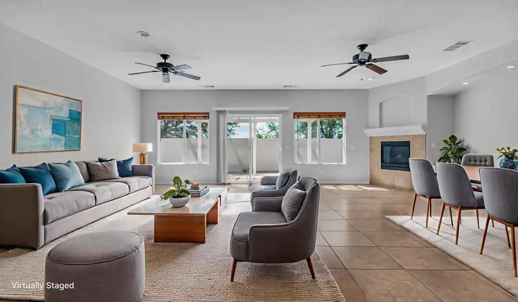 Located in the gated community of Mountain View Estates, this spacious 4-bedroom, 3-bath home includes a casita with a private entrance-ideal for guests, multigenerational living, or added income. The open-concept kitchen overlooks the living room, featuring a cozy fireplace and views of the backyard. A large bonus room off the kitchen offers flexible use as a 5th bedroom, home office, or media room. There are also panoramic views of the mountains. Community amenities include a swimming pool and basketball court conveniently located just across the street with additional pools and a tennis court within the community. Great layout, prime location, and endless potential-don't miss this opportunity!