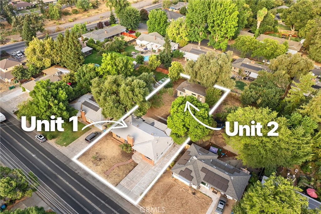 Incredible opportunity to own two detached single-family homes on one lot in a prime Central Chico location. This unique property is ideal for investors, multi-generational living, or owner-occupants looking to live in one home while generating rental income from the other. The back home, built in 2021, offers a fresh and modern 2 bedroom, 1 bath layout with high ceilings, laminate wood flooring, a mini split HVAC system, and an open-concept kitchen featuring a gas range and ample cabinet space. It’s truly move-in ready and low maintenance. The second home is a spacious 4 bedroom, 2 bath residence that includes original hardwood flooring, a cozy fireplace, and an enclosed sunroom that adds versatile living space. While this home could use some cosmetic updates, it presents a great opportunity to build equity while enjoying immediate use. Located near schools, restaurants, gyms, and freeway access, this property offers convenience and flexibility with endless potential. A rare find in a desirable Chico neighborhood—don’t miss out!
