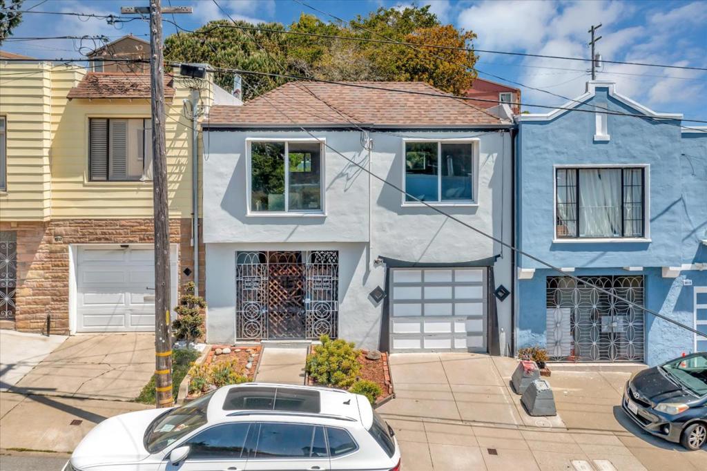 The Pride of Brookdale Terrace boasts 3BR/1BA up and a large family room/art studio/office or spare bedrooms down! The home has been lovingly cared for by the same owner for many years. It has been thoroughly cleaned, freshly painted, wood floors refinished, and brand new carpet downstairs. There is a good sized garage and backyard that slopes up. Great for privacy and gardening! One block to Geneva and the Cow Palace!
