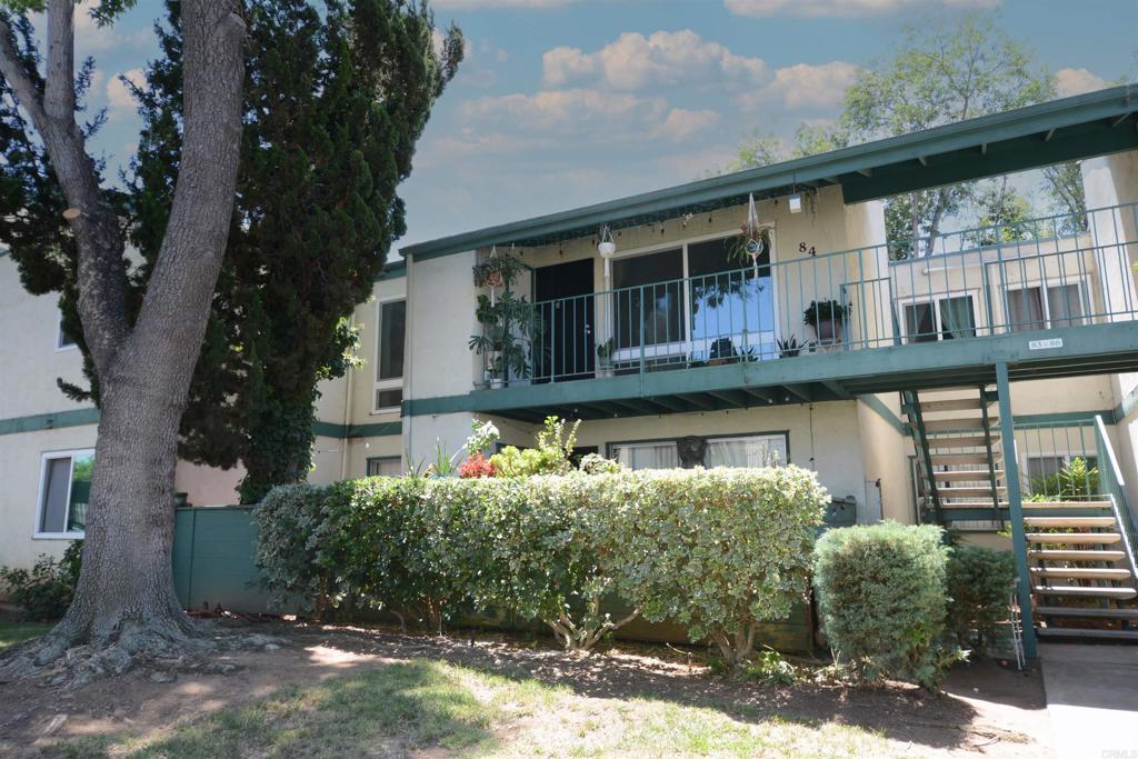 Welcome to downtown Escondido, with this recently remodeled upstairs 905 SF 2-bedroom, 1 ½ half-bathroom unit. Experience spacious rooms, vaulted living room ceiling, granite countertops, tile flooring, stainless-steel appliances, a stunning new modern bathtub/shower combo, and convenient storage. Enjoy ample light pouring in through the recently installed dual-pane replacement vinyl windows, and cool down in summer with recently installed efficient AC. Property situated in Pepperwood Meadows, which offers a centrally located app-operated laundry, swimming pools, spa, clubhouse, a mail room, as well as mature trees and green spaces – a rare find in condo-living! HOA dues cover water, sewer, trash, insurance, tree, lawn and common areas maintenance. You’re just minutes away from shopping, dining, entertainment, the Escondido Transit Center, Kit Carson Park, Lake Dixon, Lake Wohlford, Oak Hill City Park and Oak City Elementary School, and 3.5 miles to 78 and 15 freeways for an easy commute. Those with little ones will appreciate the proximity to public and private schools. A covered and uncovered reserved parking spot adds an extra layer of convenience. This home is turn-key, offering modern comforts and a sense of community nestled in a great location!