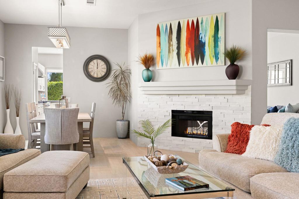 Welcome to 155 Kavenish Drive, where comfort, style, and resort living come together.This beautifully renovated end-unit offers 2 bedrooms, a versatile office, and 3 full bathrooms, all thoughtfully updated with a fresh, consistent design throughout. Set on an oversized greenbelt in a peaceful location, you'll enjoy privacy with plenty of open space around you. Inside, the kitchen, bathrooms, and living areas flow seamlessly with warm, modern finishes that make the home feel inviting and complete. Step outside to your private pool and spa, surrounded by a newly cool-decked patio -- perfect for entertaining, relaxing, or gathering with family and friends.Golf enthusiasts will love the community's private 9-hole course, available for a nominal fee. A rare lifestyle perk that makes this home perfect as a year-round residence or a second home to share with loved ones. And just across the street, you'll find Cotino; Disney's Storyliving(r) community, adding even more excitement and value to this prime Rancho Mirage location.Conveniently located minutes from Eisenhower Hospital, shopping, dining, Costco, El Paseo, and the Westfield Mall. This home offers the perfect balance of comfort, convenience, and lifestyle.Don't wait, schedule your private showing today!