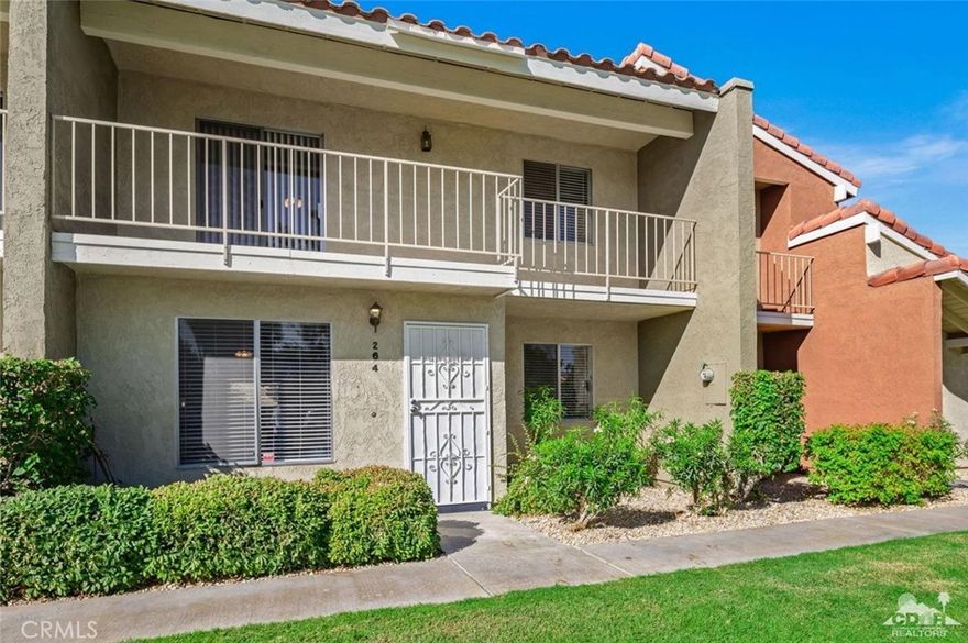 Welcome to Mountain View Falls! What a great opportunity to own an affordable Townhome in this highly desirable community in the heart of Palm Desert. This tastefully upgraded Move In ready Townhome features 1 Bedroom, 1 Bathroom with Living room, Dinning, and Kitchen on the first level, 2 Bedrooms & 1 Bathroom upstairs with a large Balcony off the Bedrooms giving you peaceful Mountain Views. Upgrades include: All new laminate wood flooring, carpet, paint, toilets, tub/shower re-surfaced, all kitchen & bath cabinets & countertops have been refinished & painted. What makes this Townhome so desirable is the private patio that leads out to the 2 Car Garage giving you the outdoor space for entertaining, gardening, hobbies BBQ's. The HOA dues include Clubhouse, 2 Pools/Spa, Building/Grounds, Landscape, Tennis Courts, Pickle Ball also includes your Cable and Trash. Don't miss out on this great Townhome! It is perfect for a primary residence, seasonal, investment or first time home buyer!