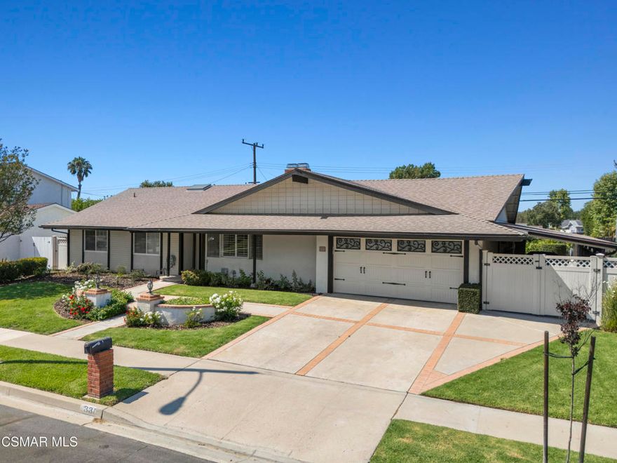 This single-story ranch home in the heart of Thousand Oaks has been expanded and features many recent updates including electrical panel, water heater, flooring, paint, counters in kitchen as well as one of the bathrooms. There is an addition of a large permitted entertaining room and laundry. The sunroom is perfect for those quiet afternoons where you want to enjoy the beauty of the private yard. A large carport on the side could easily store toys or be removed to store your RV. The large lot is beautifully landscaped and provides ample privacy. With close proximity to shopping, schools, entertainment, and outdoor activities, this home should not be missed.