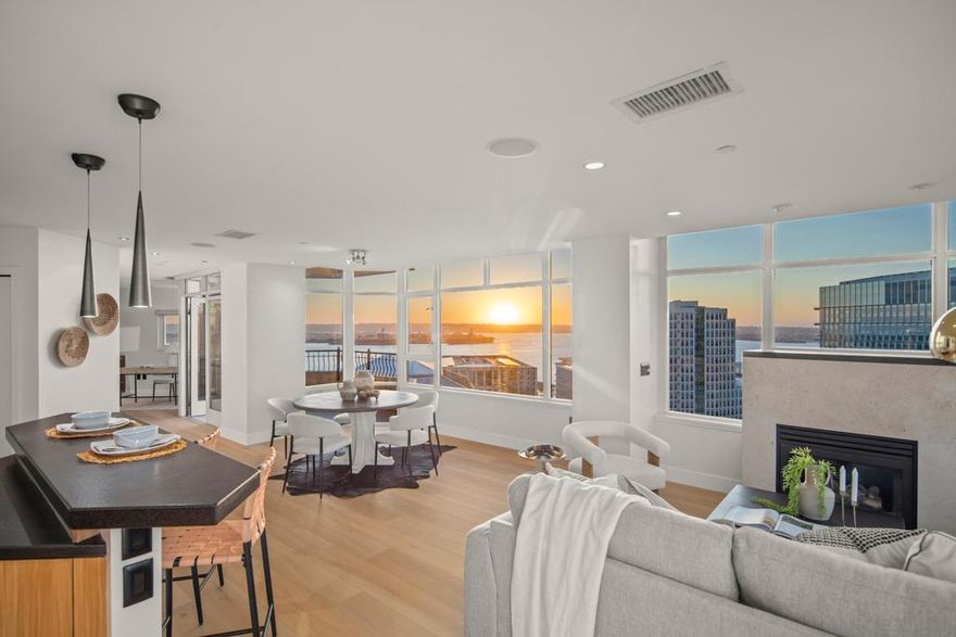 Welcome to Park Place #2101! This home is situated in one of the most coveted locations in Downtown just steps to the Bay, Seaport Village and the Headquarters. This custom unit has been uniquely reconfigured into a space made for entertaining. The den area features a wine fridge and built in storage - perfect as a home office. There are 2 balconies, one facing the bay and the other facing the city, perfect for entertaining guests. The panoramic view and 270 degree exposure make this a must see home! The second bedroom was converted into a seating area or second living room off of the master, with amazing views of the city. The master bedroom has a custom bathroom and very large walk in closet. This home is a must see! Envision residing in the lively Marina District at the heart of Downtown San Diego, where the charm of upscale city life blends seamlessly with the peaceful ambiance of the San Diego Bay. A short walk from Park Place will lead you to Seaport Village – a dynamic waterfront destination brimming with a variety of dining, shopping, and entertainment choices. Venture a little further, and the quaint avenues of Little Italy invite you, offering their delicious culinary delights and vibrant festivals for your afternoon or evening explorations.  Enter the realm of Park Place, a premier condo community symbolizing sophistication and contemporary flair. Established in 2004 by the acclaimed Bosa Development, this towering 30-story building is home to 178 exquisitely designed units. As you step into its refined lobby, adorned with a majestic grand piano, you're wrapped in a feeling of belonging. Featuring amenities such as round-the-clock lobby service for enhanced security, subterranean parking for both residents and visitors, a lavish pool and spa area, a fully fitted fitness center, a communal lounge, along with a sauna and steam room, it’s clear that every aspect was thoughtfully chosen for your ultimate comfort and luxury. Discover the pinnacle of refined urban living at Park Place.