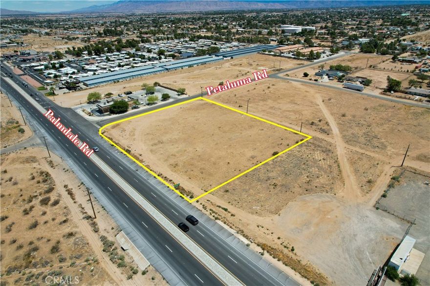 An excellent opportunity to acquire ±2 contiguous acres (APN: 3105-371-01 & 02) of vacant commercial land at the corner of Palmdale Road (Highway 18) and Petaluma Road in Victorville. This high-visibility location sits along a heavily traveled arterial with convenient access to Interstate 15, making it well suited for a wide range of commercial development.



Surrounded by a strong mix of established residential neighborhoods and over 1,500 apartment units within a one-mile radius, the site offers a built-in customer base ideal for neighborhood-serving uses such as quick-service restaurants, convenience retail, healthcare, and personal services. The property is zoned C-2 (General Commercial), offering development flexibility in one of Victorville’s most active growth corridors.