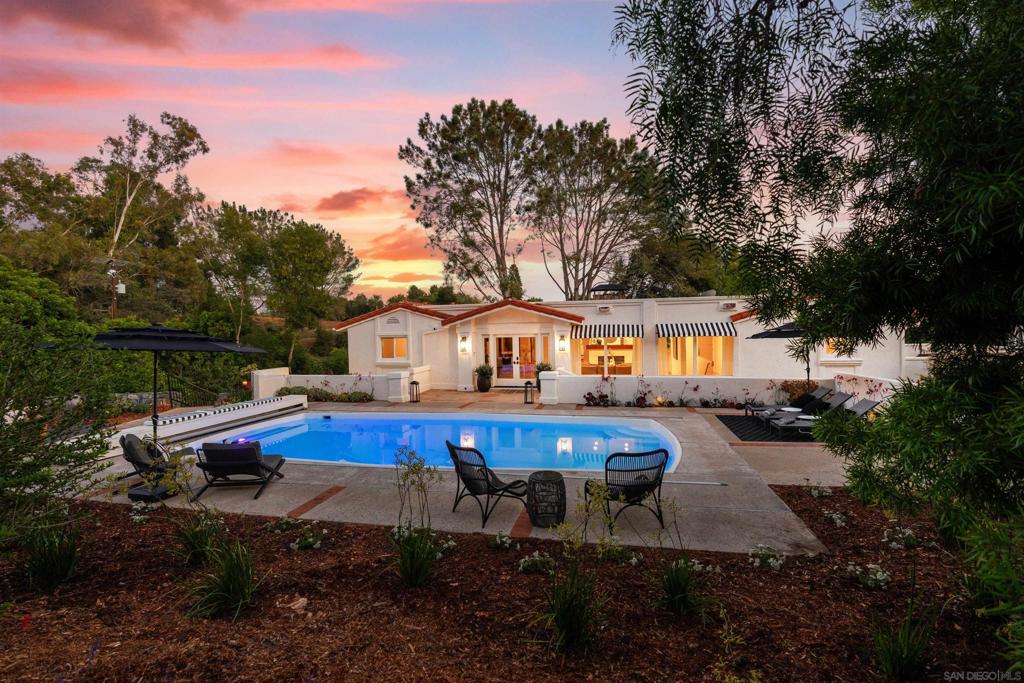 Rancho Santa Fe Villa Vibes, THE BEST DEAL in the the Ranch, recently refreshed and ready for your year round "Staycation" in the heart of the Covenant! Featuring old world charm and an original Spanish-Californian eclectic influence, this gem is waiting for a special buyer who wants cozy privacy and easy in and out to all amenities including the RSF Restaurants and Shoppes, Golf, Tennis and Pickleball at the Country Club, Historic Village Inn and Roger Rowe Covenant School. Sited on over 1.15 acres of mature trees and rolling landscape, with sparkling pool and courtyard, grassy play areas, raised vegetable gardens, newly re sealed driveways accommodates up to 25 guests at one time. Room for ADU and additions, entry gate currently under review at Art Jury, fees have been paid by Seller. Major Furnishings are negotiable with sale. Rancho Santa Fe Villa Vibes, the best deal in the the Ranch, recently refreshed and ready for your year round "Staycation" in the heart of the Covenant! Featuring old world charm and Spanish-Californian influence, this gem is waiting for a special buyer who wants cozy privacy and easy in and out to all amenities including the RSF Restaurants and Shoppes, Golf, Tennis and Pickleball at the Country Club, Historic Village Inn and Roger Rowe Covenant School. Major furnishings can be negotiated with sale.
