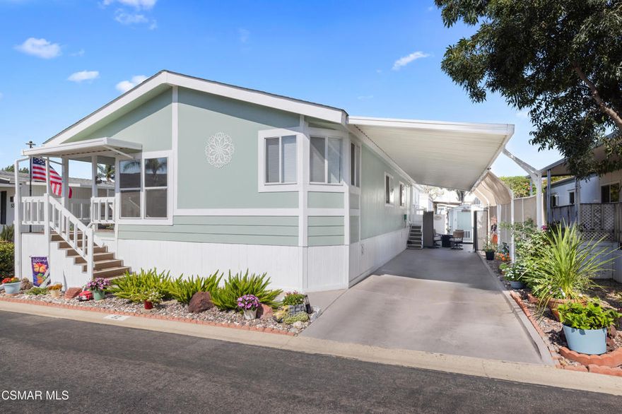 Welcome to this beautifully maintained, move-in ready home located in the highly desirable Friendly Village senior community of Simi Valley. Built in 2002, this spacious 3 bedroom, 2 bathroom home offers peaceful mountain views and a bright, open floor plan. Step inside to find vaulted ceilings, all new paint and flooring, dual pane windows, and central air & heat throughout. The expansive living room flows seamlessly into a well-equipped cook's kitchen, featuring ample cabinet and counter space, newer stainless steel appliances, and a charming in-kitchen dining area. A versatile flex space nearby is perfect for a formal dining room, home office, or hobby area. The private primary suite boasts a walk-in closet and a large ensuite bath with dual sinks, a soaking tub, and a separate shower. Two additional bedrooms and a full hall bath are perfect for guests or visiting family. You won't be left in the dark here! Peace of mind will be yours during emergency situations with the back-up power generator system. In addition, you will also enjoy the convenience of an indoor laundry room with extra storage. Outside, the home includes covered parking for two cars, a storage shed/workshop, and a patio area with fire pit and BBQ--ideal for relaxing or entertaining. Residents of Friendly Village enjoy fantastic amenities including a clubhouse with kitchen area, pool & spa, putting green, dog run, library, fitness center, RV storage (extra fee), and ample guest parking. Conveniently located near shopping, dining, hiking trails, parks, the Reagan Library, and the 118 Freeway - this is your opportunity to enjoy the best of 55+ living in the prestigious Friendly Village.
