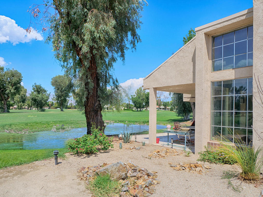 Looking for the Perfect place to call home... Look no further! This meticulously maintained home can be yours. Once owned by Monty Hall for a weekend get a way with some of the best views in the community, located on the 5th hole with panoramic views of the majestic mountains. One level end unit in a cul-de-sac that lives like a single family home. Boasting 1769 Sq Ft of living space with vaulted ceilings with plenty of natural light. 3 beds/ 2 baths and an atrium, 2 car garage, inside laundry room and all Stainless Steel appliances in the kitchen. The Primary suite offers a huge walk in closet, vaulted ceiling, bath has been updated with a tiled shower and new soaking tub and has its own private outdoor sitting area. The 3rd bedroom is used as an office. Cathedral Canyon has an 18 hole golf course, 10 Tennis courts and many pools and spas to enjoy. Located just 15 minutes from Palm Springs Airport, close to Down Town PS and Rancho Mirage. Plenty of shopping, dining and entertaining just minutes away..this property offers all the conveniences! HOA covers Buildings and grounds, Cable & internet. Don't miss out on this one!!