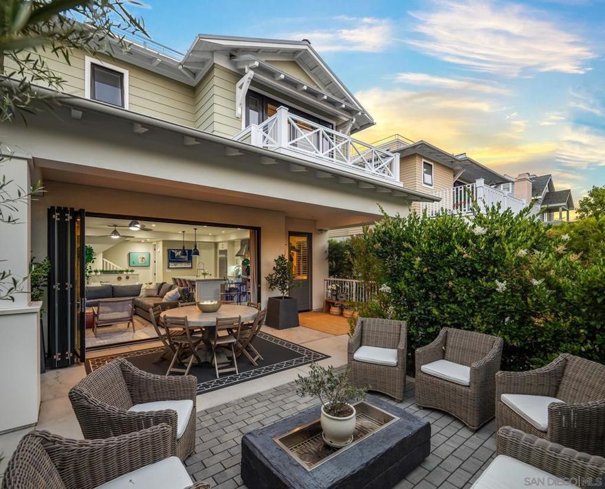 Coronado Village home! Prime location just 4.5 blocks to the beach, 2 blocks to Orange Ave, Spreckels Park, Von's, and more. Built new in 2018 by Zephyr Homes, designed by Christian Rice. Approx. 2,410 sq ft + finished 2.5-car garage. 4BR, all ensuite, 4.5BA + outdoor shower. Open floor plan, high-end finishes, RH furnishings, smart home tech, Sonos, rooftop deck w/downtown views, EV charger. All furnishings included. Ideal for vacation, rental, or forever home. Motivated seller—won’t last!  A spectacular coastal single-family home in the center of Coronado Village. 4.5 blocks to the beach! 2 blocks to Orange Ave. shopping, dining, and entertainment. 2 blocks from Spreckels Park, 2 blocks from Von's grocery store. The best location imaginable. You don't need to drive anywhere! This home is priced to sell quickly, and the seller is motivated for a quick closing. Approximately a 2410 sq ft home plus a finished 2.5-car attached garage, this home features 4 Bedrooms with full ensuite bathrooms, 4.5 baths (not including an outdoor shower), a stunning open floor plan with plenty of room for family and friends to gather, and a seamless connection to indoor and outdoor living. Built new in 2018 by Zephyr Homes and designed by Christian Rice to afford an incredible family residence or a beach lifestyle vacation home, with all the luxuries of a modern, upscale mainland home. Appointed with high-end and high-style finishes, mostly Restoration Hardware furnishings, new flat screen smart TVs in every room, including the garage.  All furnishings are included in the sale price. Endless possibilities here.  Use it as a lock-and-leave vacation home, a lucrative rental (the month of July alone yielded 35k), or your forever home on the island! Smart home: Lutron lighting system, keyless entry, security cameras, Ring doorbell, MusicCast audio (control from your phone) in living room, master, & rooftop deck. Sonos speakers on the patio. EV charger for Tesla, Rivian, or any EV in the garage. Spacious rooms, covered front porch, amazing outdoor spaces, plus a rooftop deck with downtown views, and a 2-car finished garage, currently a recreation room. Walkable to the beach and the bay, plus shopping, restaurants, schools, and parks. You have it all! This home includes all furniture and furnishings. This one won't last!  Pack your clothes. It's all you need. You're ready.