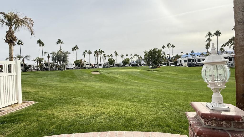 Lot 1160, Beautiful newly sealed brick surface on the back 9 course and just east of El Saguaro clubhouse, lap pool, jacuzzis, nightly events, hair/nail salon, pickleball and the golf start shack. Enjoy beautiful views and sunny days! Outdoor Resort Palm Springs (ORPS) is a Guard Gated 5-Star RV Resort Community offering an active and luxurious lifestyle featuring golf (27 holes), tennis, pickleball, swimming and more! Two clubhouses, fitness center, beauty solan, La Roma Restaurant on campus, dog park and more!